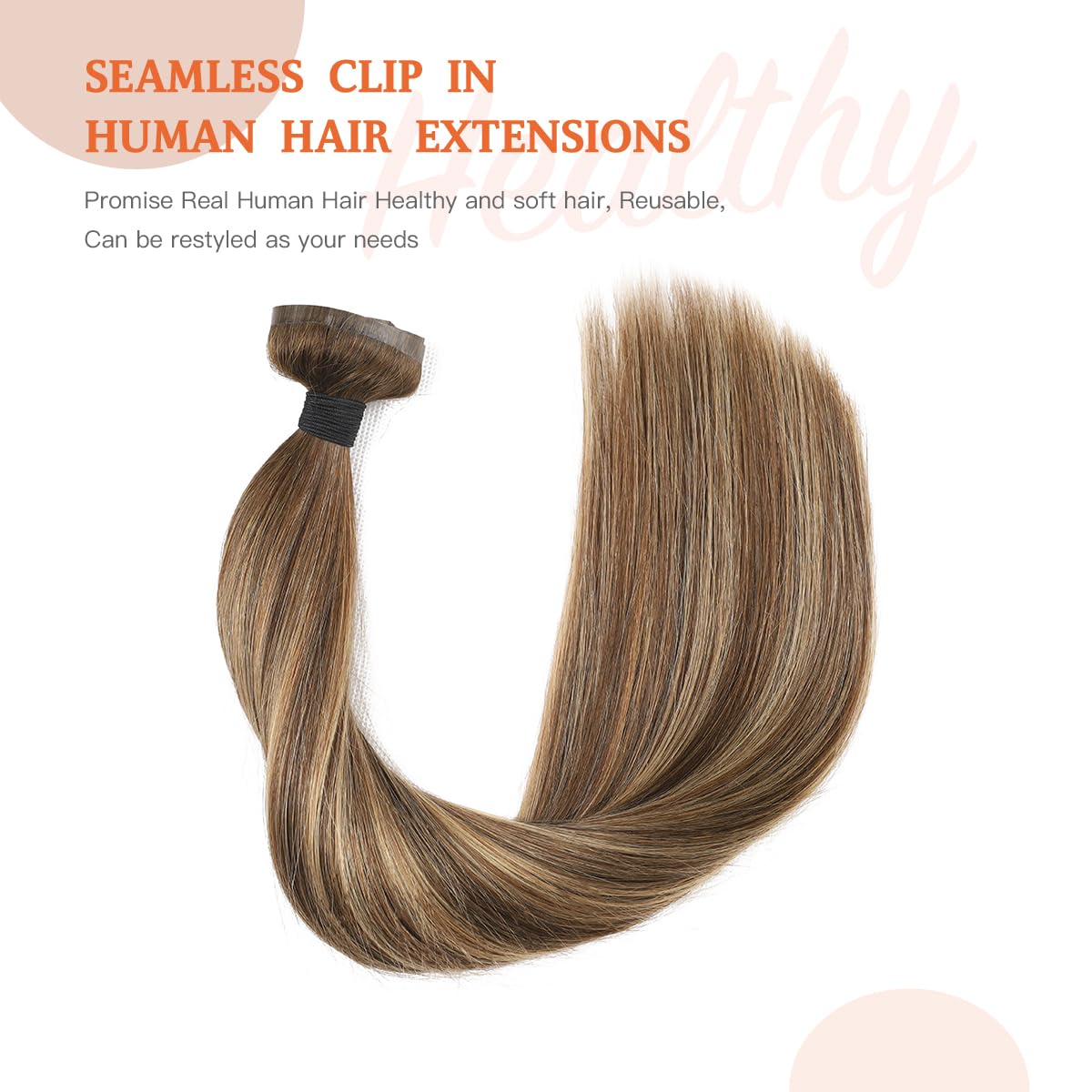 Silky Straight Clip-in Remy Human Hair Extensions for Women - 18 Inch Natural Black Hair Weft for Length & Volume - Perfect for Parties, Weddings & Daily Styling