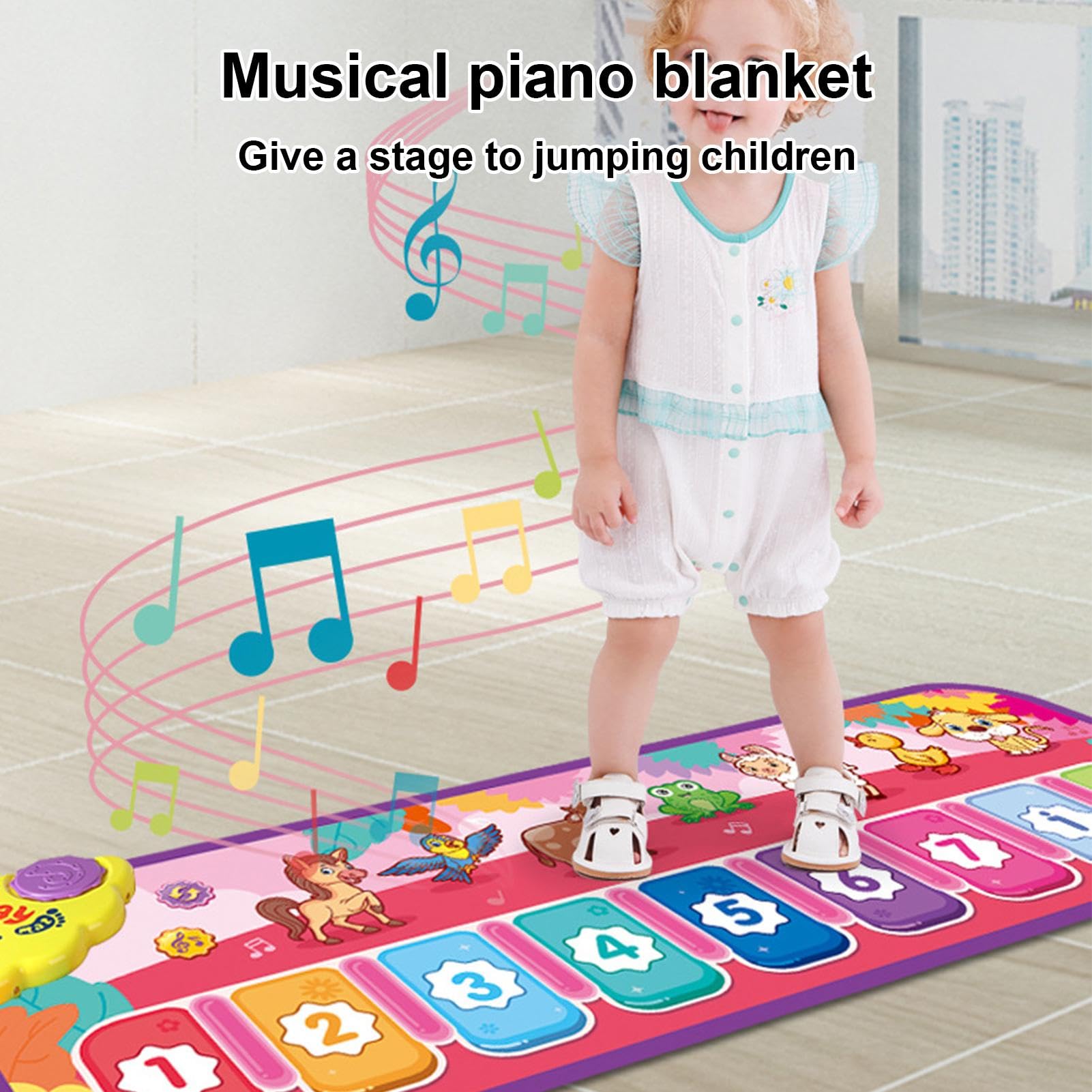 Interactive Musical Dance Mat for Kids - Touch Play Piano Mat with Integrated Songs, Educational Animal Sounds, Fun Learning Toy for Home Play & Party Entertainment