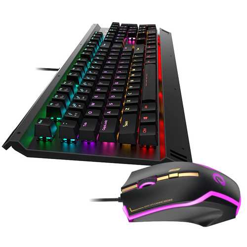 Dareu EK812T 104-Key LED Backlit Mechanical Gaming Keyboard and Mouse Combo - Perfect for PC Gaming, Office Work, and Typing
