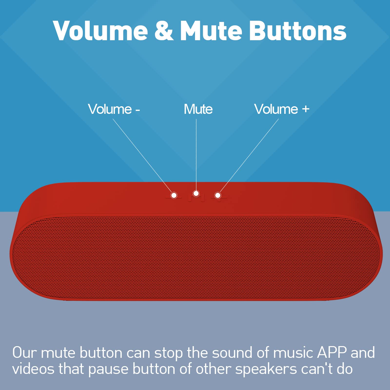 Premium Computer Speakers for PC & Laptop - Crystal Clear Sound with Volume Control & Mute Button - USB-C to USB Adapter Included (Red) - Perfect for Home Office, Gaming & Music Listening