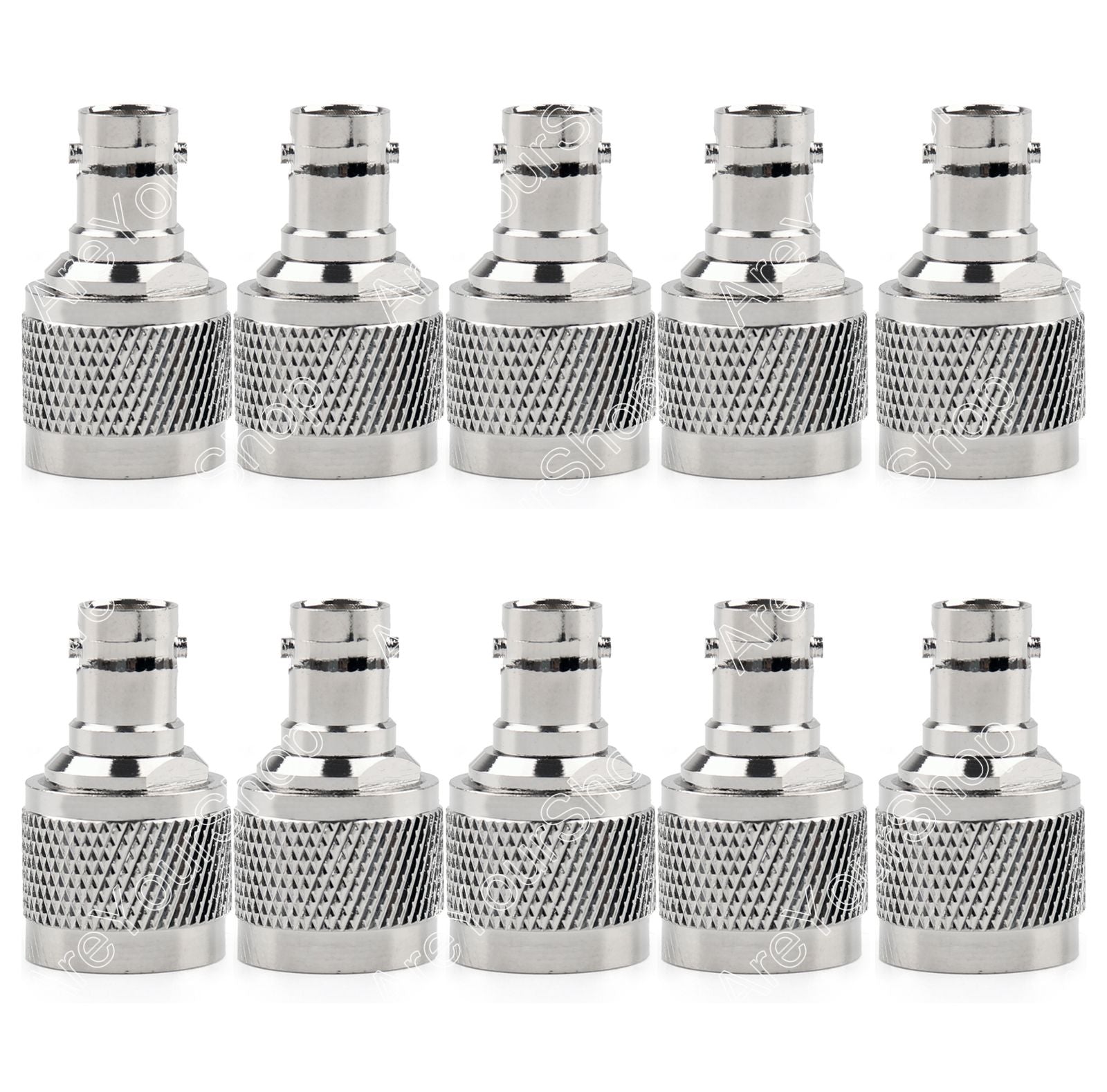 10Pcs Male N Plug to Female BNC Jack RF Adapter Connector - Straight M/F for CCTV, Antenna, and RF Signal Transmission