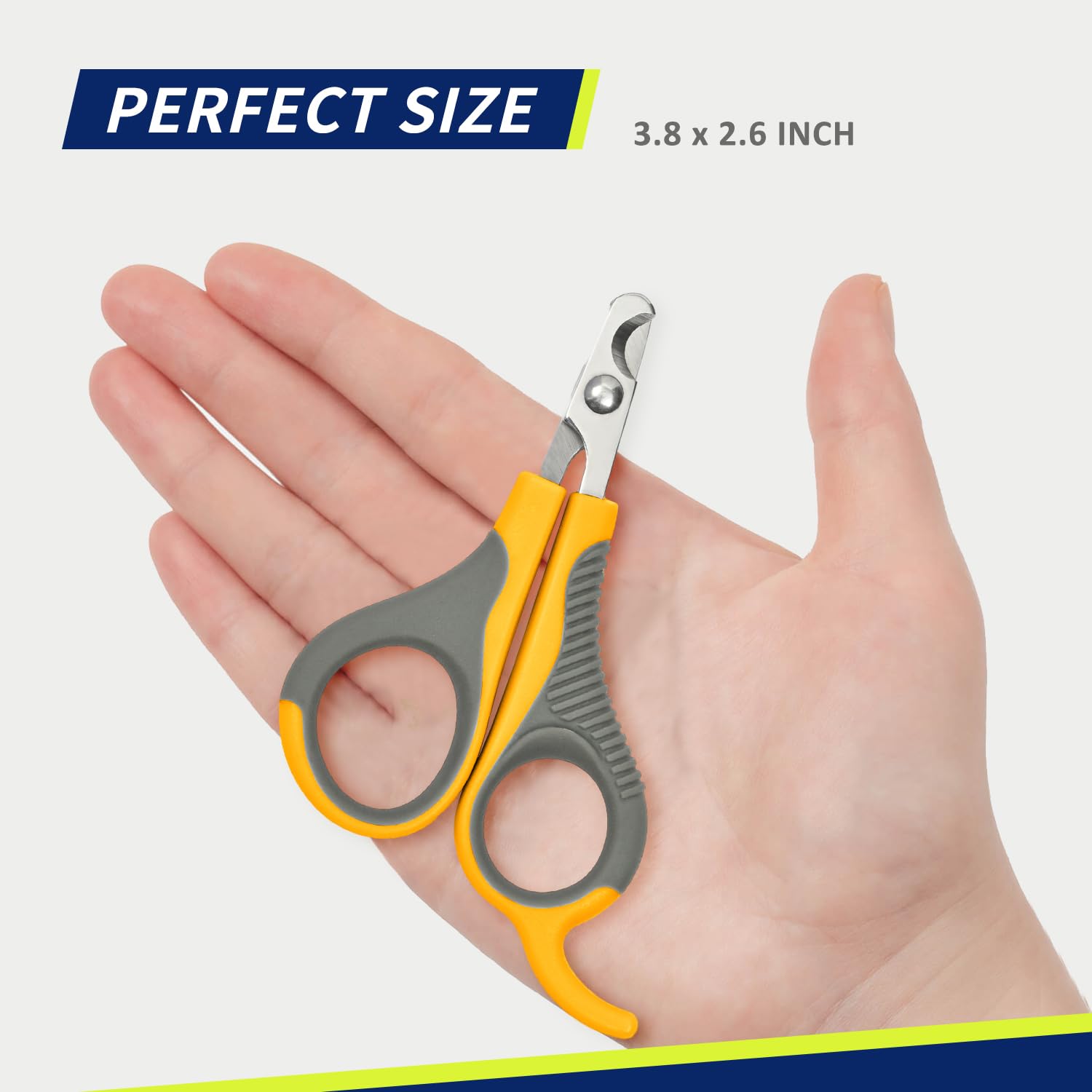 WePet Professional Pet Nail Clippers for Cats, Dogs, Puppies, Kittens, Hamsters & Rabbits - Safe Sharp Small Animal Nail Trimmer (Grey/Yellow) - Perfect for Grooming at Home or Vet Visits