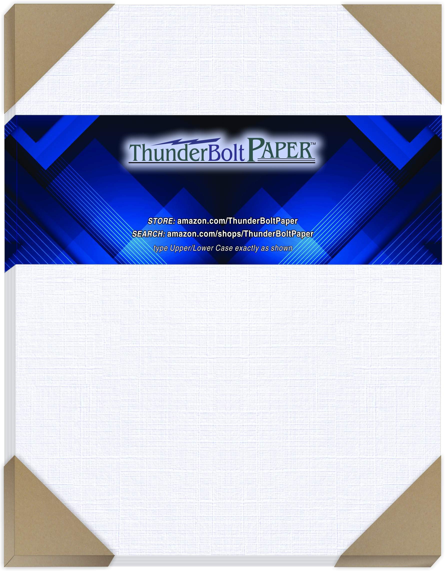 Premium 350 Bright White Linen 80# Cover Paper Sheets - 8.5