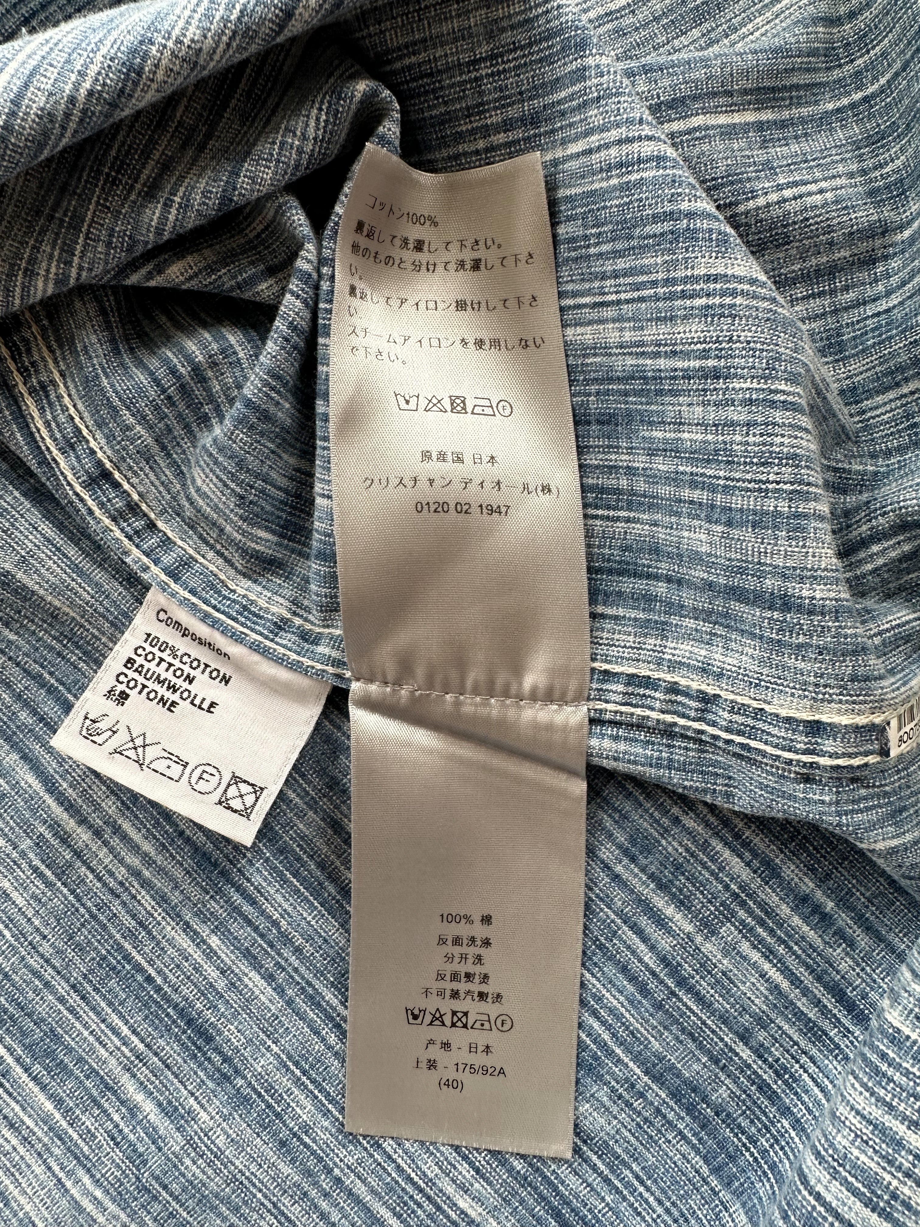 Dior Blue & White Oblique Button Up Shirt for Men - Luxury Designer Casual Wear for Office, Party & Date Night