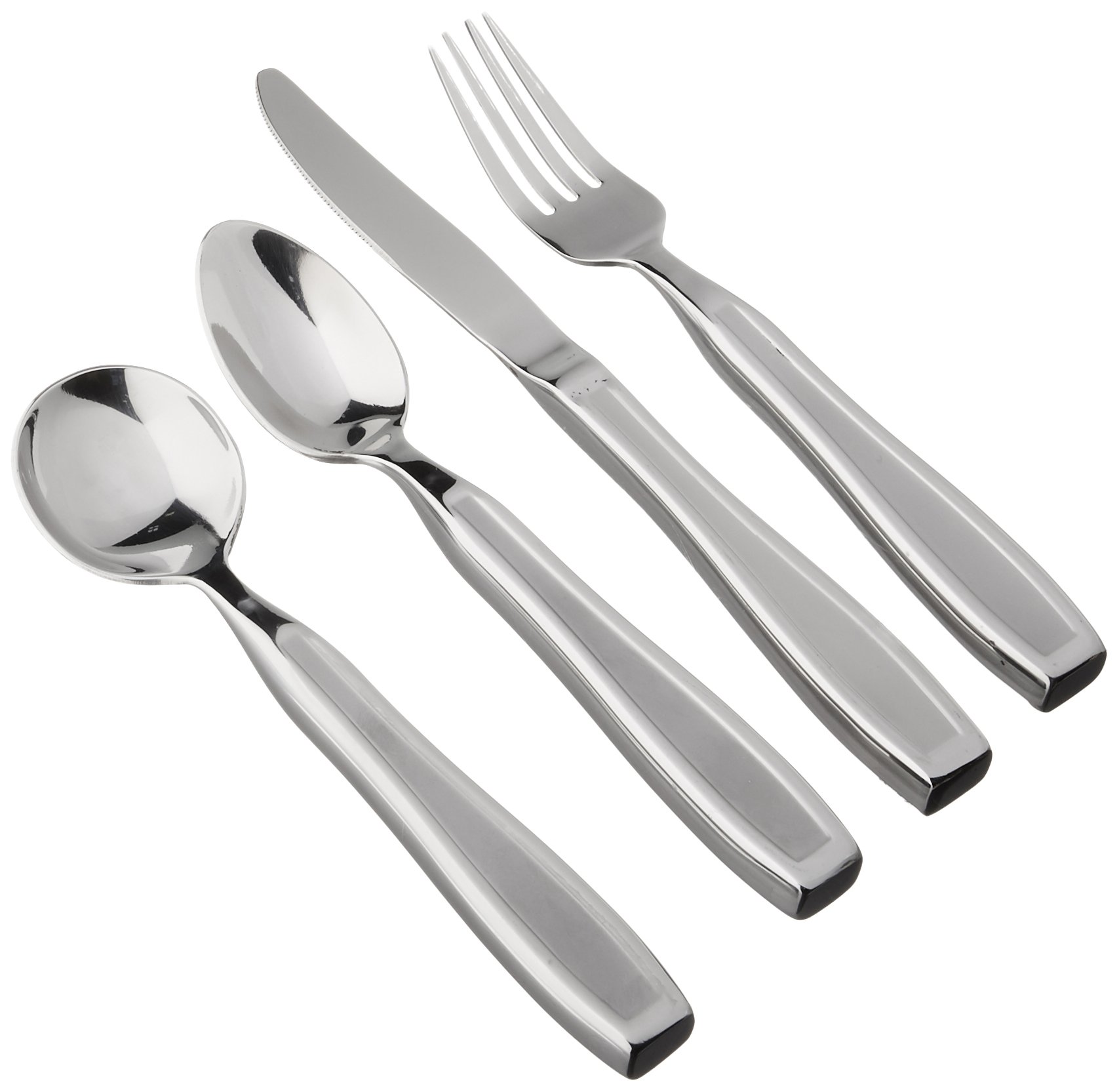 Kinsman KEatlery Weighted Utensils Set - 4 Piece Adaptive Silverware Kit with Knife, Fork, Teaspoon & Soup Spoon for Adults with Parkinson's, Arthritis or Hand Tremors - Ideal for Assisted Eating & Daily Dining