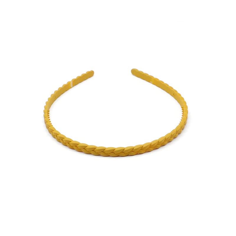 Women's Fashion Braided Plastic Twist Thin Headbands - 6pcs Set, Glitter Hairbands & Elastics for Thick or Fine Hair - Perfect for Workouts, Yoga, Office & Everyday Styling