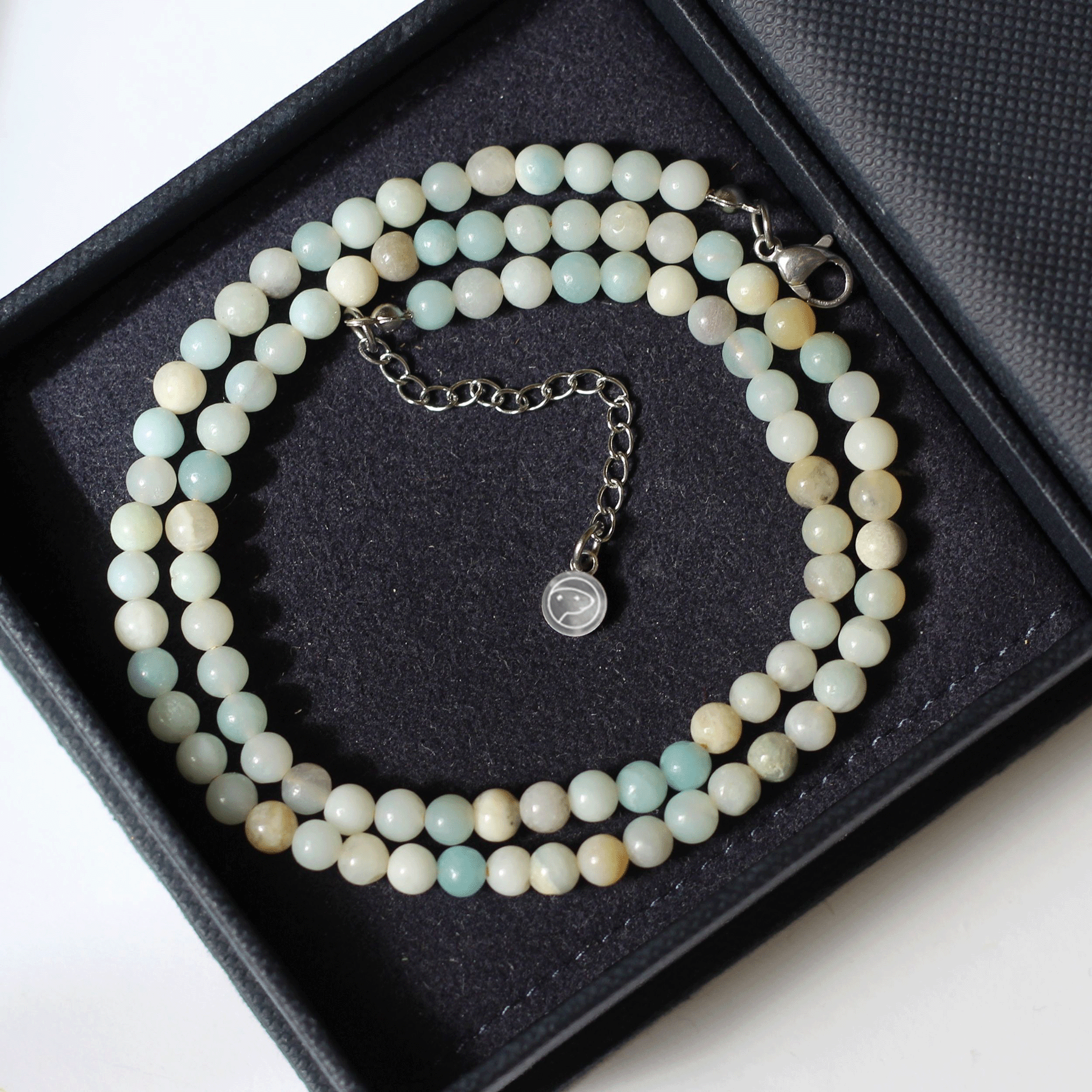 Amazonite Beaded Necklace for Women - Mini Healing Stone Jewelry for Stress Relief & Positive Energy - Perfect for Meditation, Yoga & Spiritual Gifts