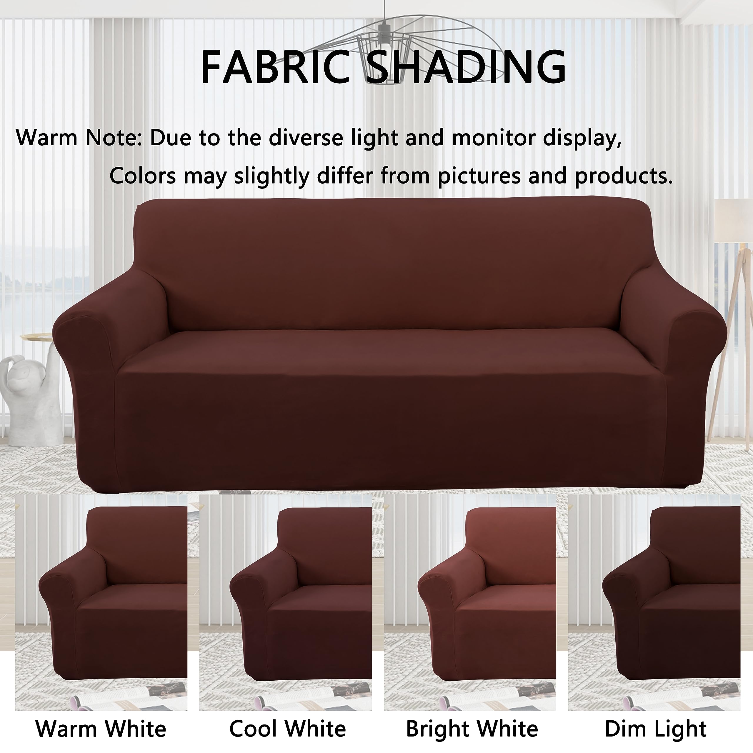 U-NICE HOME Velvet Stretch Loveseat Sofa Cover - Furniture Protector Slipcover for Dogs, Medium Size, Chocolate Brown - Perfect for Pet Owners & Living Room Decor