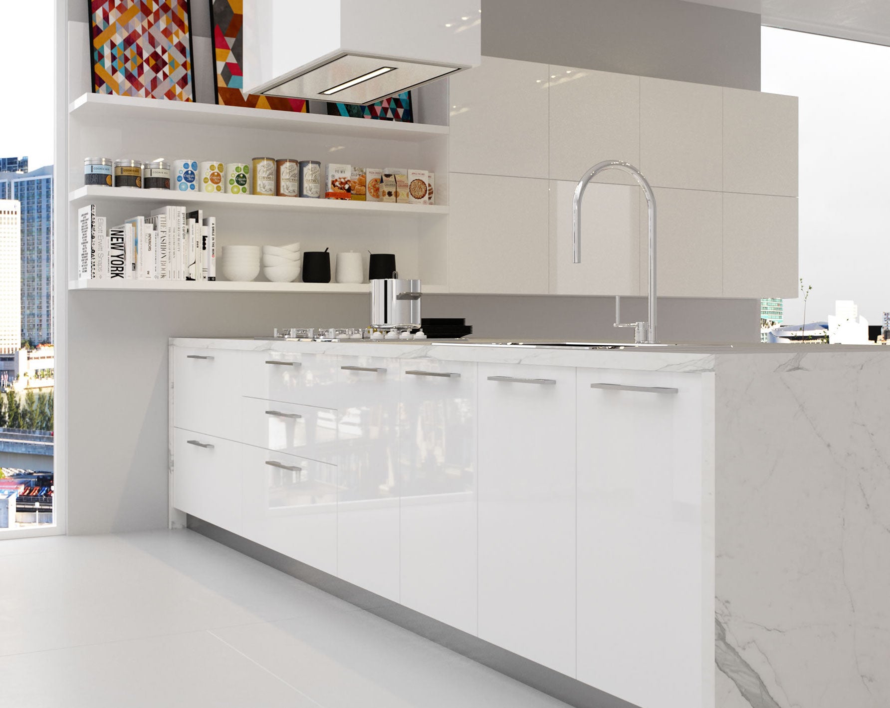 Modern Barcelona Line Kitchen Cabinets - Stylish & Durable Storage for Home & Restaurant Use - Perfect for Kitchen Remodeling & Organization