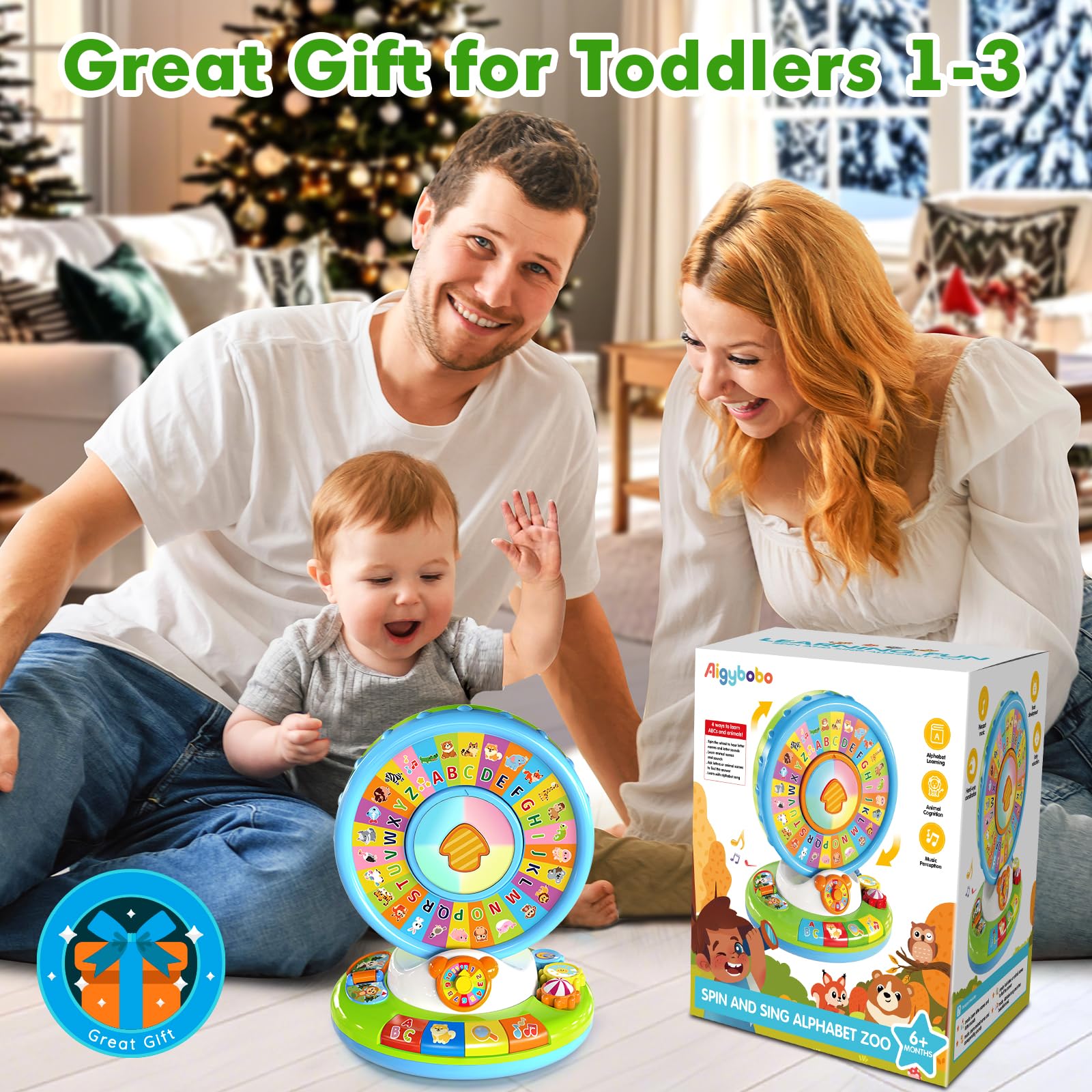 Musical Alphabet Zoo Toy for Toddlers 1-3 Years - Learning Gift for Boys & Girls - Perfect for Birthday & Christmas