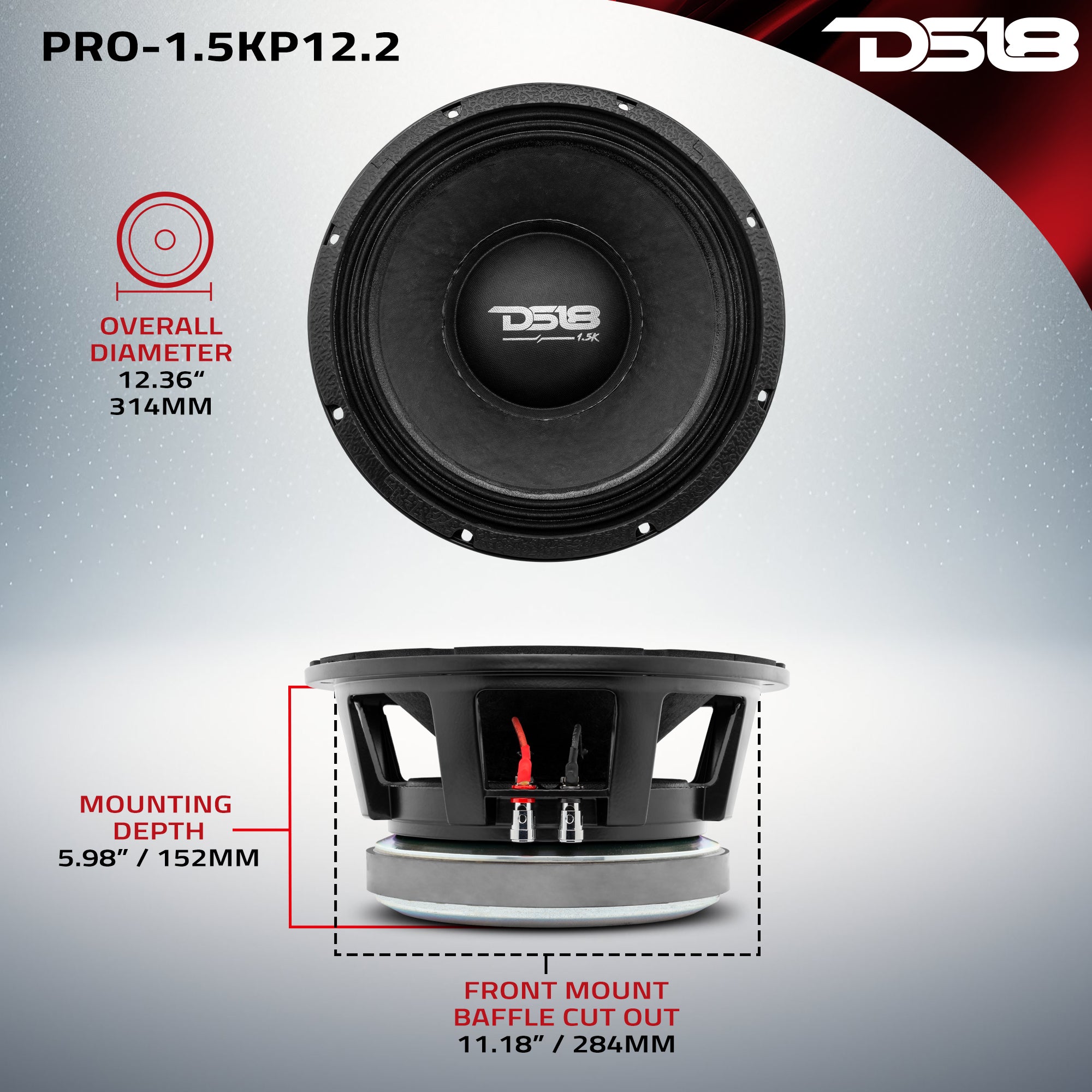 PANCADÃO Mid Bass Loudspeaker 12 Inch 1500 Watts RMS 2 Ohm - Powerful Car Audio & Home Theater Subwoofer for Deep Bass Sound
