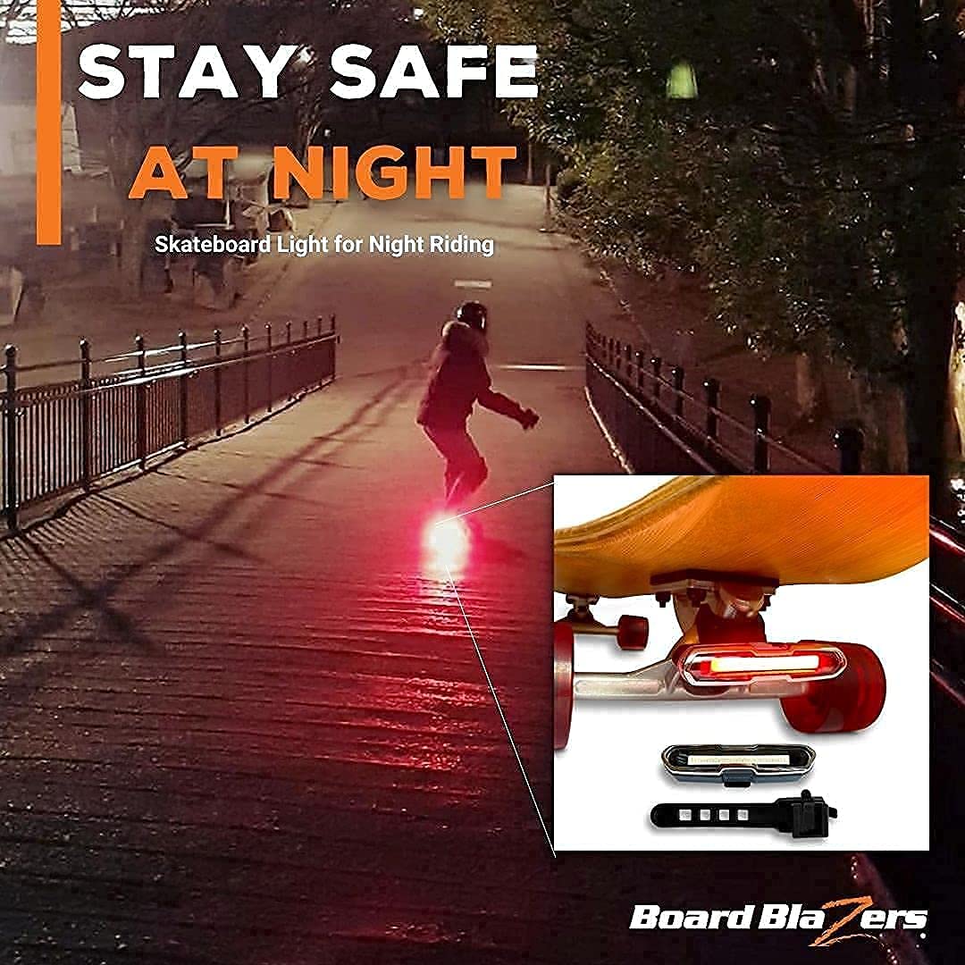 Color Changing LED Skateboard Underglow Lights with Tail Light - 5-Piece Set for Night Riding Safety & Style | Perfect for Longboards, Cruisers & Electric Skateboards at Night