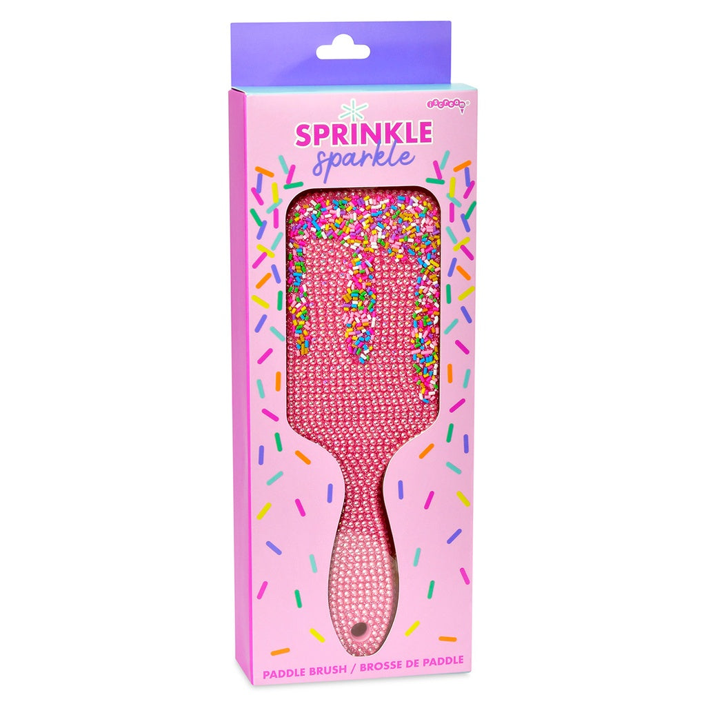 Iscream Sprinkle Sparkle Paddlebrush - Detangling Hair Brush for Kids & Adults, Glitter Handle for Shower & Travel Use