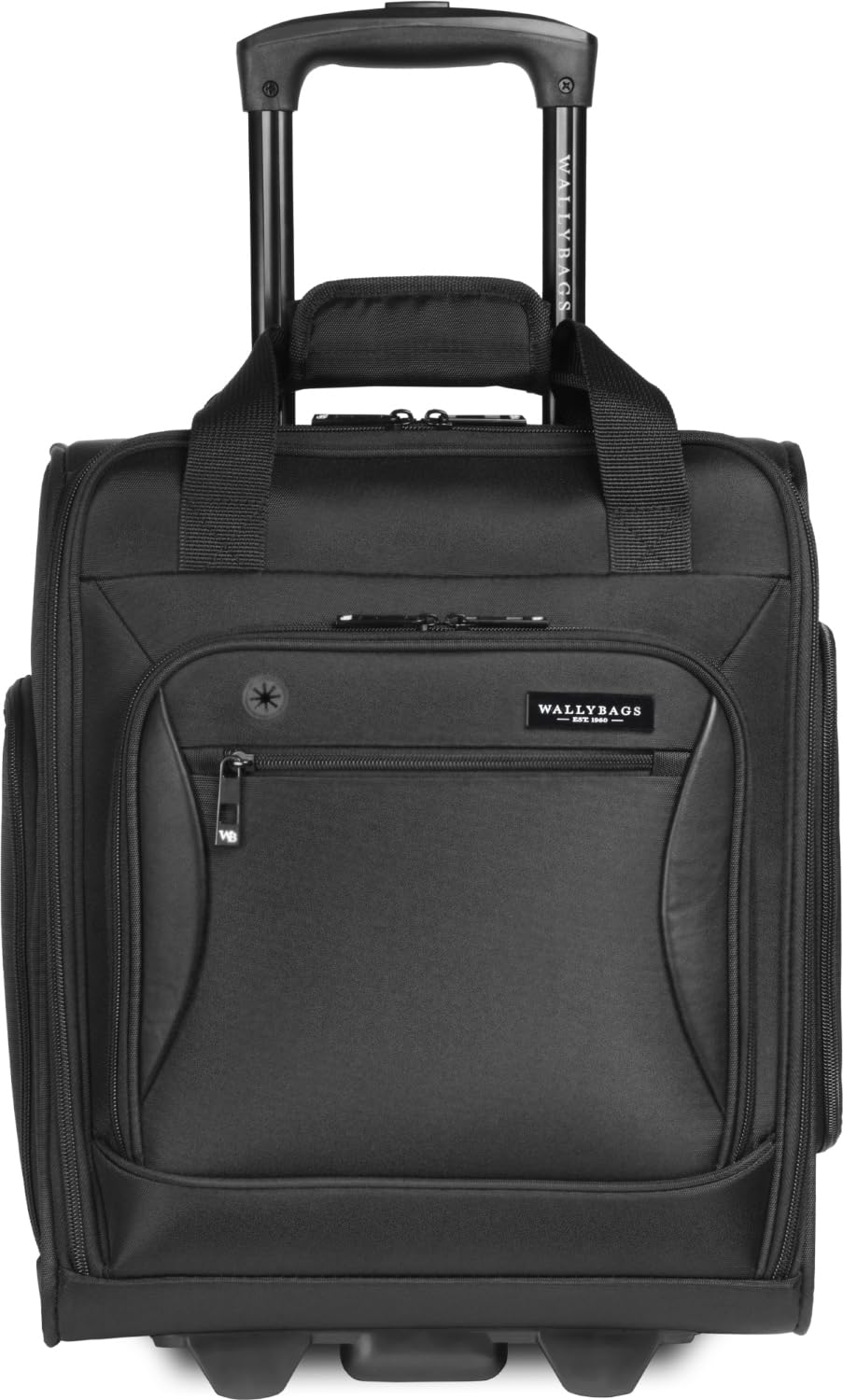 WallyBags 16-Inch Underseat Carry-On Luggage with Padded Laptop Compartment & Electronics Pockets - Perfect for Air Travel, Business Trips & Commuting