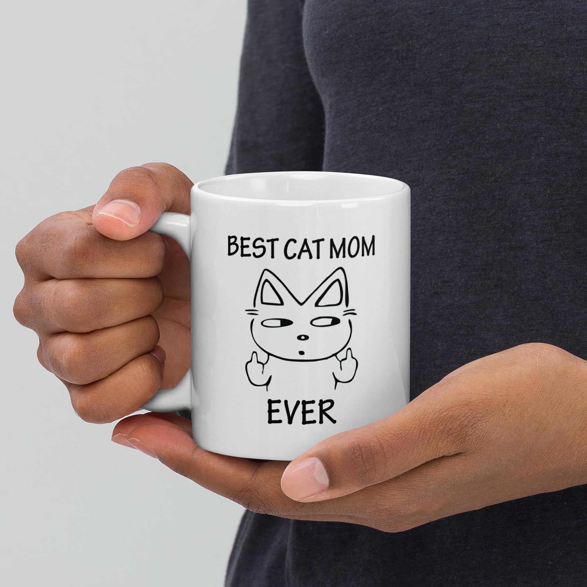 Best Funny Cat Mom Coffee Mug for Cat Lovers - 11oz White Ceramic Cup - Perfect Mothers Day Gift for Cat Owners - Ideal for Coffee, Tea & Office Use