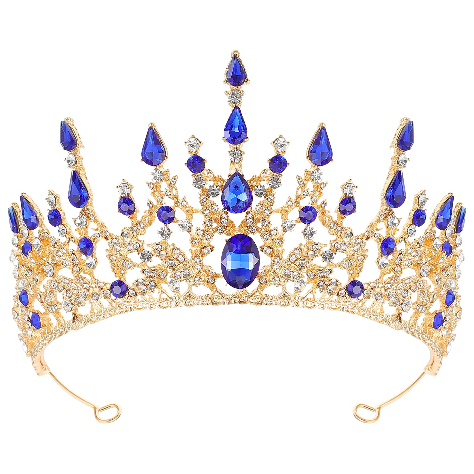 Elegant Rhinestone Bridal Tiara Crown for Weddings - Baroque Style Alloy Hairpiece with Veil for Brides, Prom, Miss Pageants & Birthday Celebrations - Perfect for Wedding Photos, Ceremonies & Special Occasions