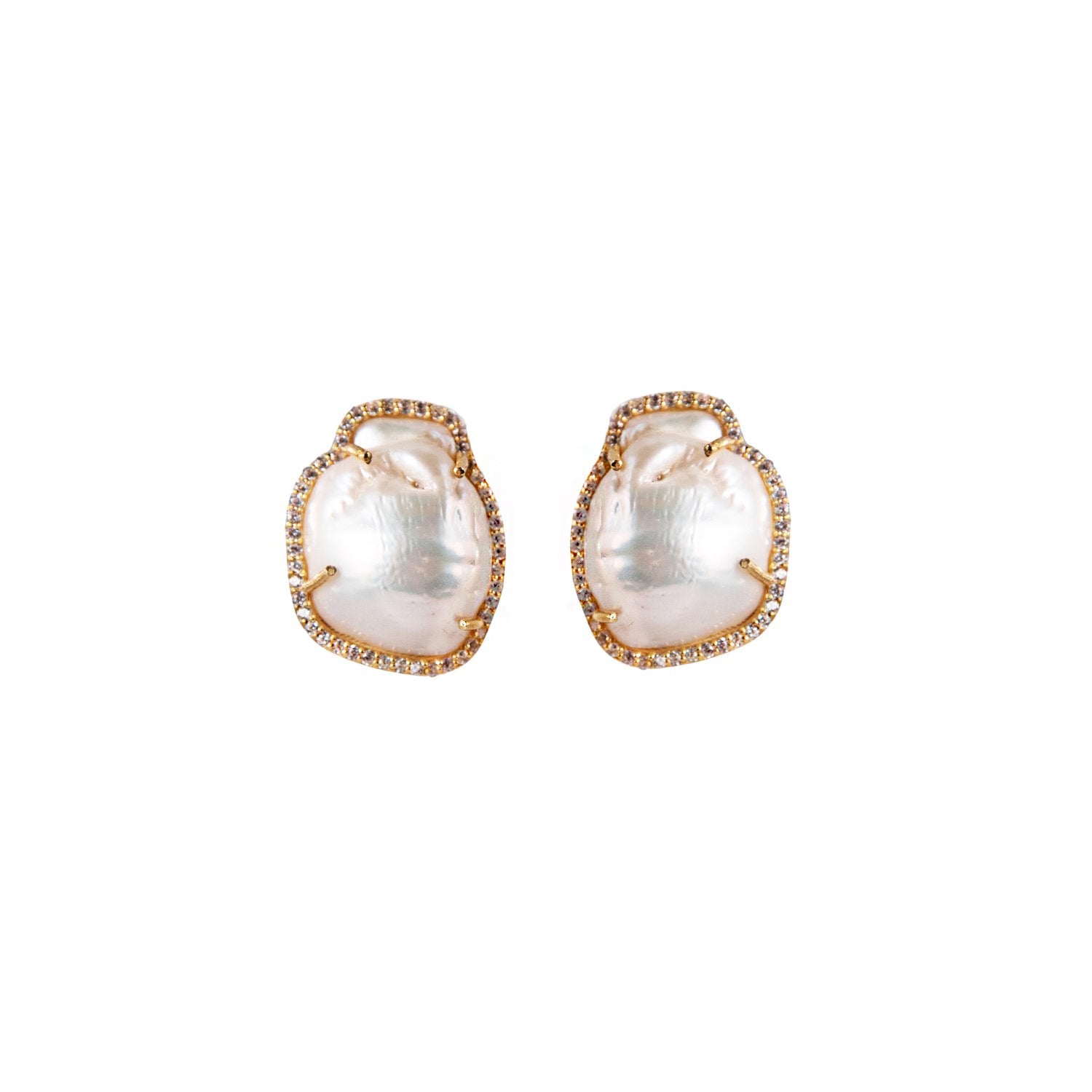 Elegant Baroque Pearl Stud Earrings for Brides | Classic Wedding Jewelry by Stephanie Browne | Perfect for Bridal Accessories, Wedding Day & Special Occasions