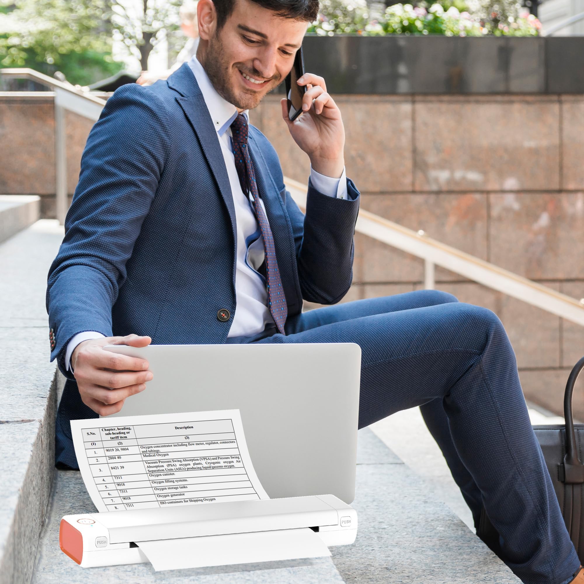 PhoFuta M08F Bluetooth Thermal Printer - Portable Mini Travel Printer for iOS & Android - No Ink Needed, Uses Copy Paper & A4 Inkless Paper - Perfect for Receipts, Labels, Travel Documents & On-the-Go Printing