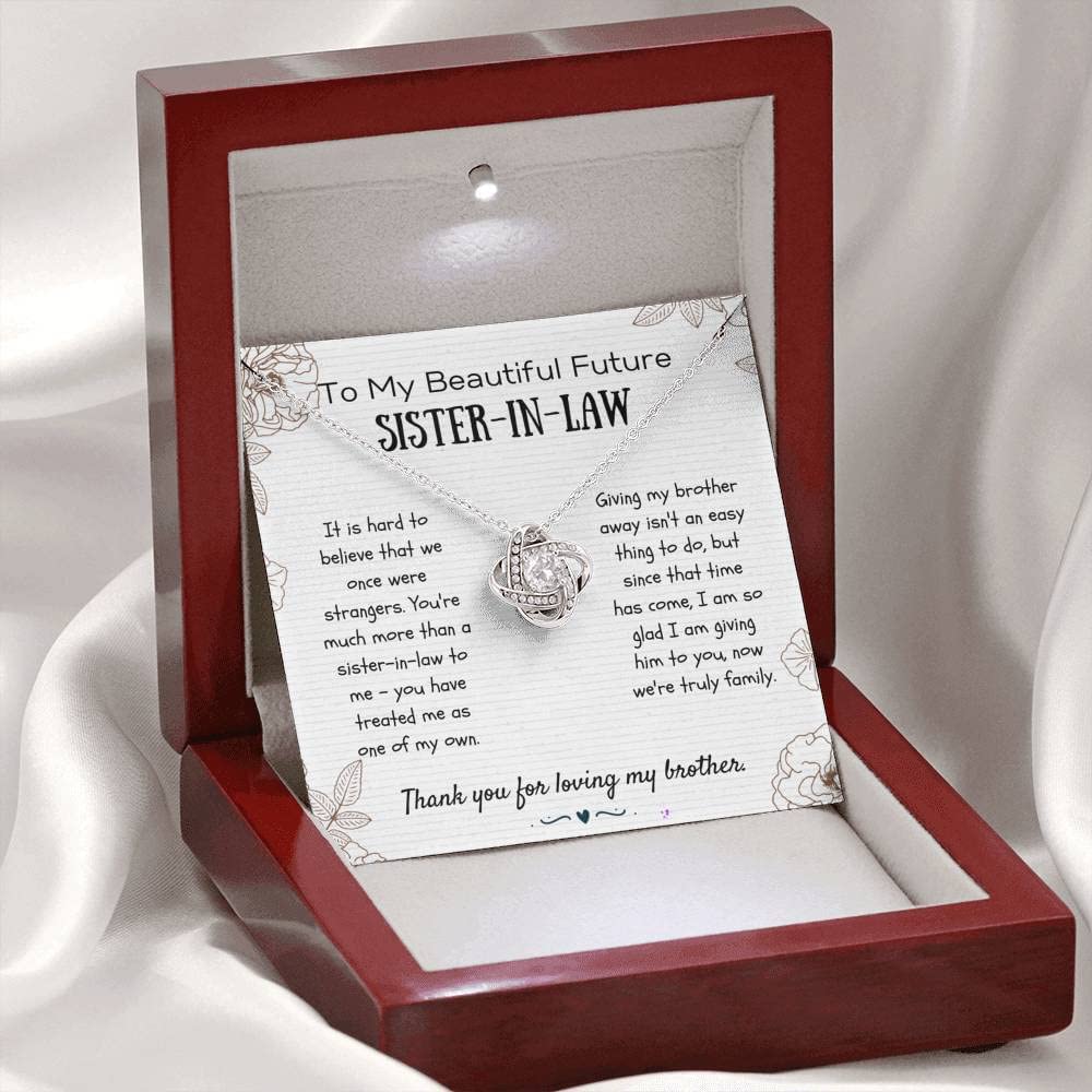 Love Knot Necklace for Sister-in-Law - Personalized Jewelry Gift for Future Sister-in-Law, Bonus Sister, Bride & Wedding - Perfect for Anniversaries, Birthdays & Special Occasions