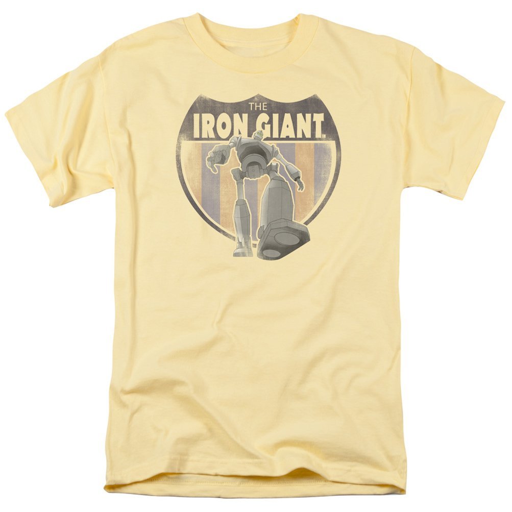 A&E Designs Iron Giant Shirt Patch T-Shirt - Vintage Graphic Tee for Men & Women - Perfect for Casual Wear, Cosplay, and Movie Fans