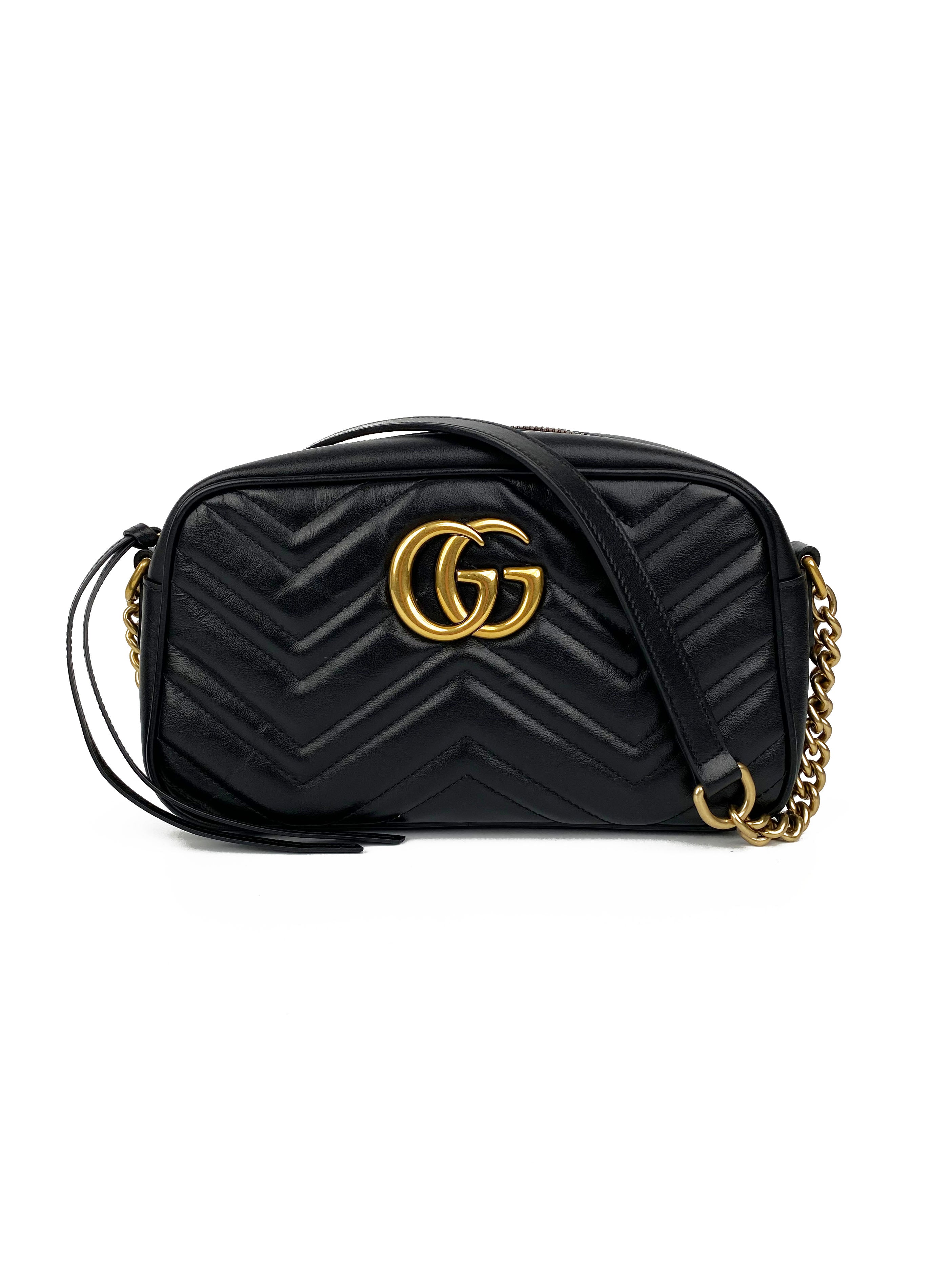 Gucci GG Marmont Small Black Leather Shoulder Bag for Women - Perfect for Work, Travel & Evening Out