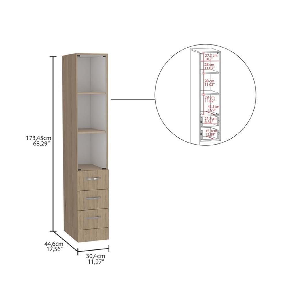ILUCOBRES Vanguard Linen Cabinet - White Wooden Storage Organizer for Bathroom, Bedroom & Laundry Room | Space-Saving Linen Closet with Adjustable Shelves | Perfect for Towels, Sheets & Home Essentials
