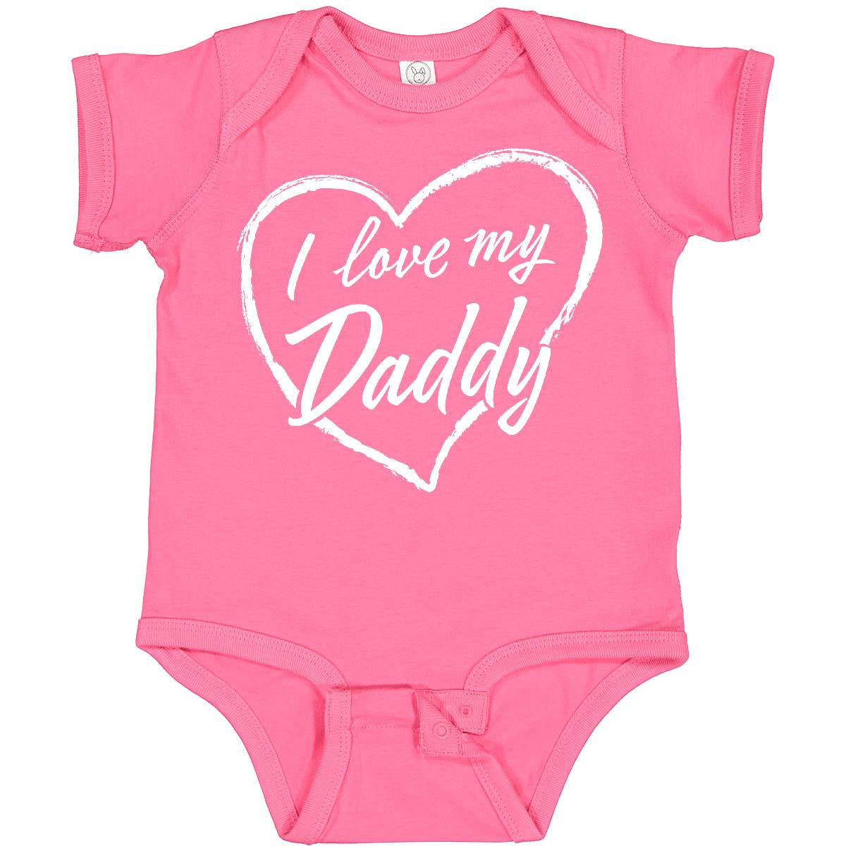 Inktastic I Love My Daddy White Chalk Heart Baby Bodysuit - Cute Infant Onesie for Father's Day, Family Photos & Special Occasions