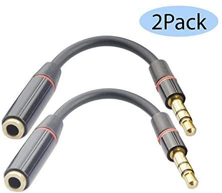 Seadream 2-Pack 3.5mm Male to Female Stereo Audio Extension Cable (6ft) - Compatible with Beats by Dre, iPhone, Headphones, Speakers - Perfect for Gaming, Home Theater & Car Audio Systems - Black