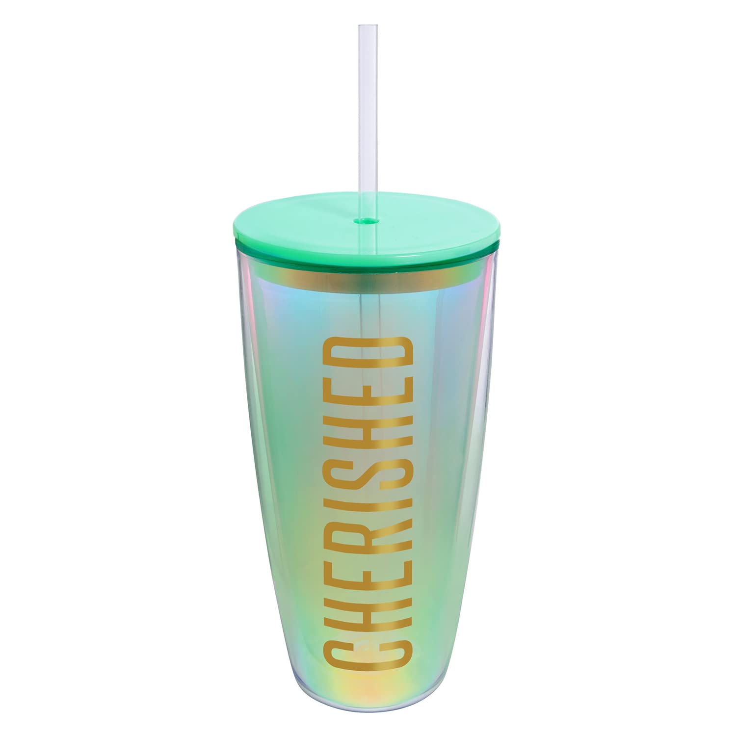 Creative Brands Faithworks Slant Collections 22-Oz Acrylic Double-Wall Insulated Travel Tumbler with Lid - Leakproof & Sweatproof - Perfect for Coffee, Tea & Cold Drinks On-The-Go (Cherished Design)