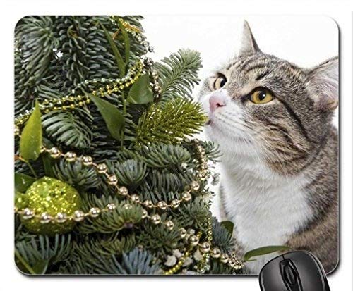 Christmas Tree Scented Cat-Themed Mouse Pad - Non-Slip Gaming & Office Desk Mat for Computer Laptop (Great Gift for Cat Lovers & Christmas Decor) - Perfect for Home Office, Gaming Setup, and Holiday Workspace
