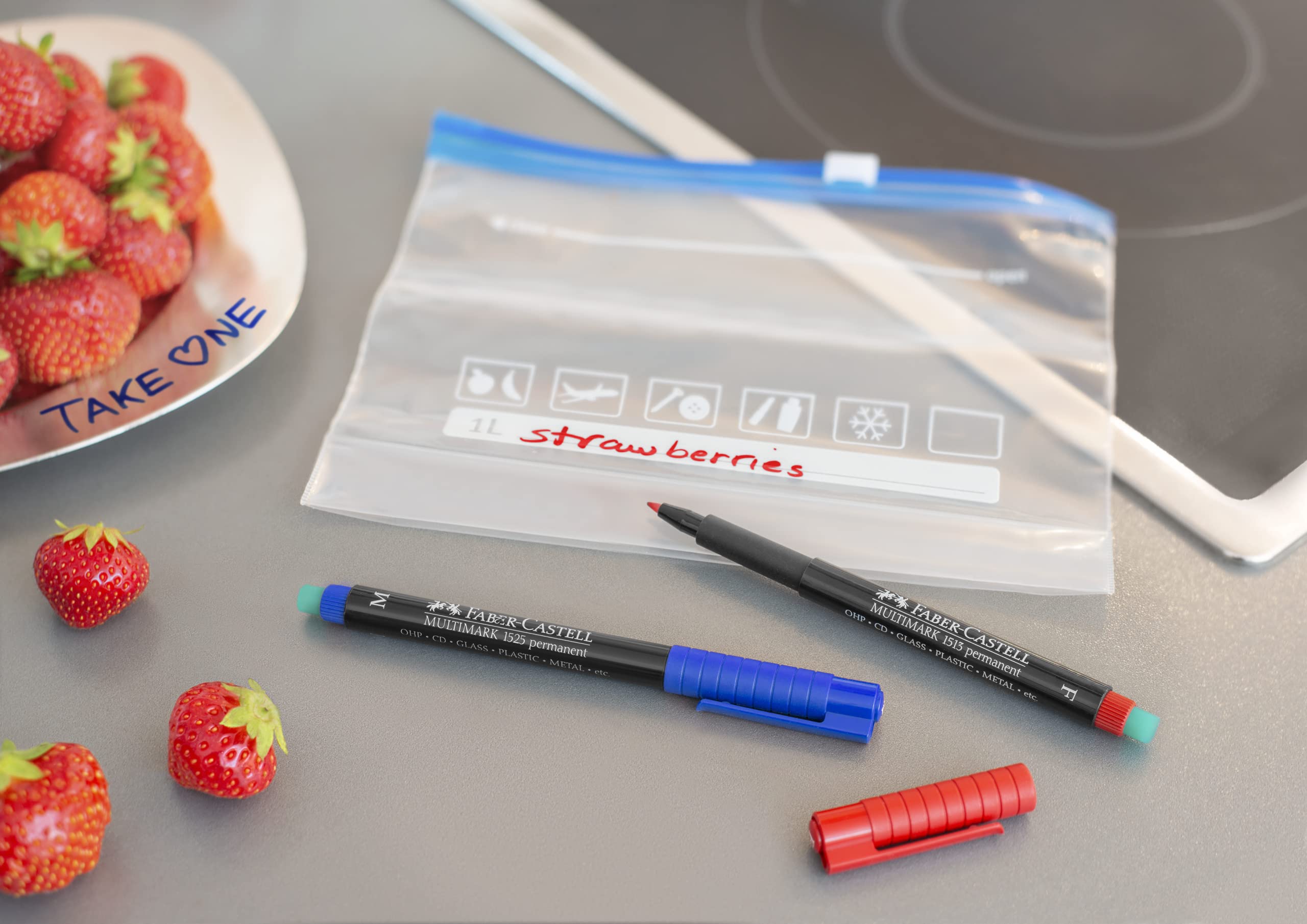 Faber-Castell OHP-CD Permanent Markers - 10 Pack (Black & Red) - Ideal for Whiteboards, Presentations, and Office Use