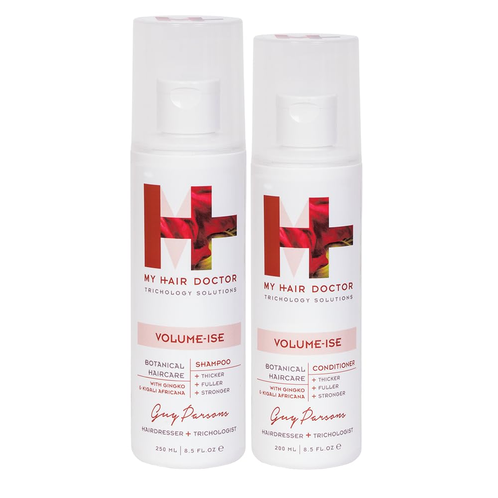My Hair Doctor Volume-ISE Shampoo & Conditioner Set for Fine & Thinning Hair - Sulfate-Free Hair Growth Treatment (250ml Shampoo + 200ml Conditioner) - Daily Volumizing & Strengthening Solution for Thicker, Fuller Hair