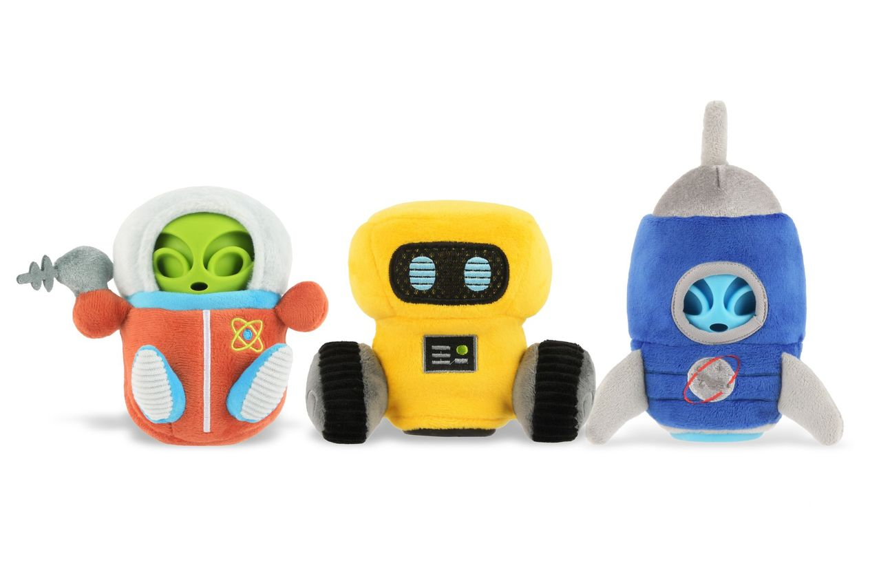 P.L.A.Y Alien Buddies Interactive 2-in-1 Dog Toys - Astro Explorer Space-Themed Chew & Fetch Toy for Small to Medium Dogs - Perfect for Indoor Play & Outdoor Adventures
