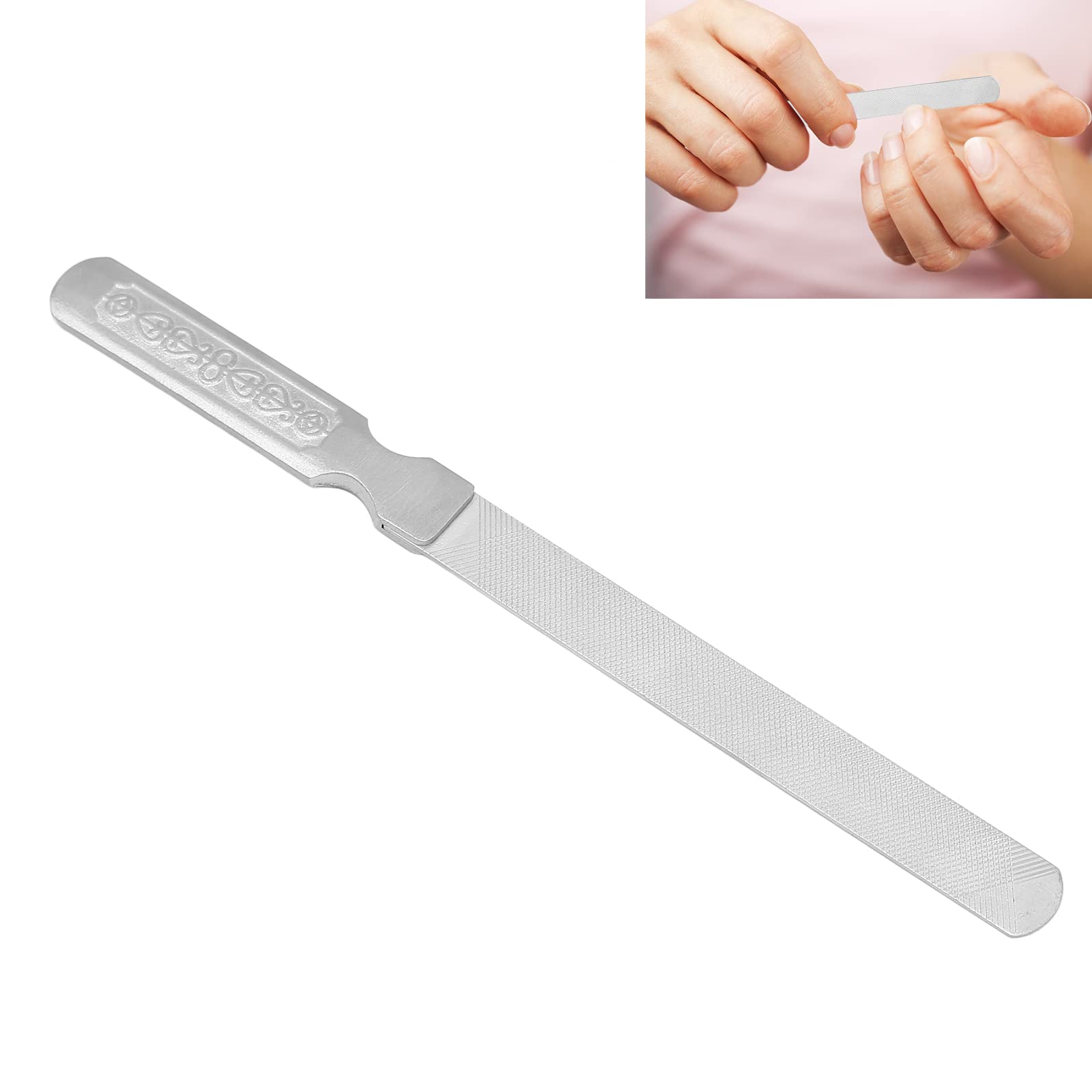 Premium Stainless Steel Nail File - Double Sided Metal Nail Buffer for Fingernails & Toenails - Professional Manicure & Pedicure Tool for Salon & Home Use - Perfect for Nail Care, Travel & DIY Beauty Kits