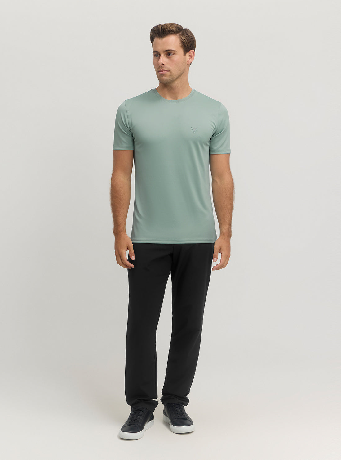Green Tech Stretch T-Shirt for Men - Eco-Friendly Comfort Fit Cotton Tee - Perfect for Workouts, Yoga & Casual Wear