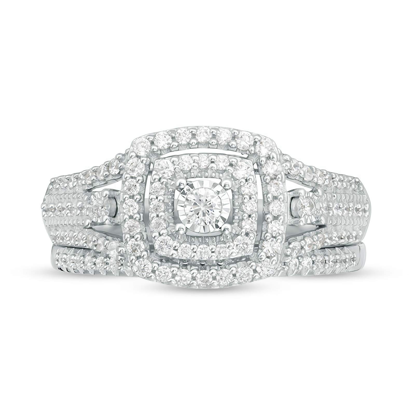 Moissanite Bridal Set - 10K 14K 18K Gold & Platinum Plated Silver Engagement Rings for Women - 4 Elegant Styles - Perfect for Weddings, Proposals & Anniversary Gifts