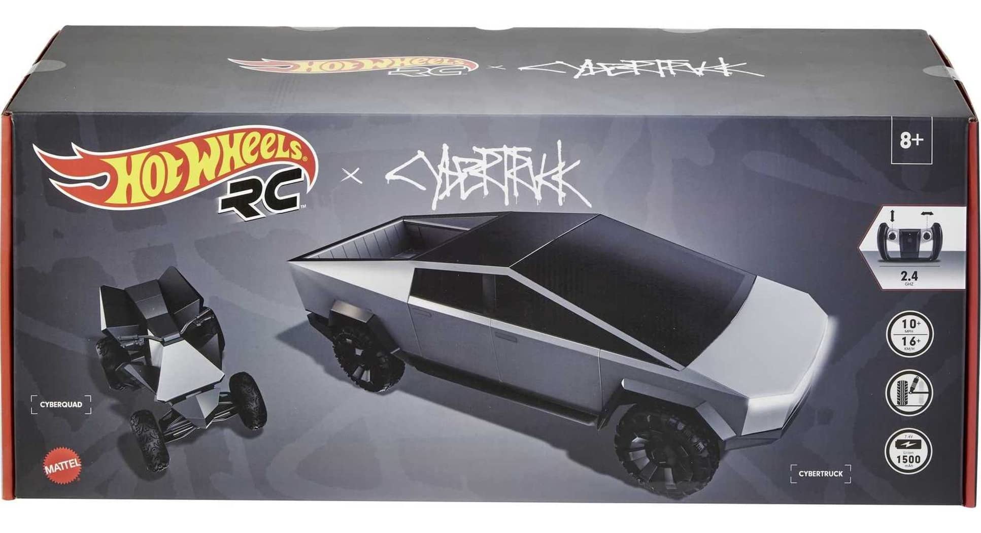 Hot Wheels 1:12 Scale Remote Control Tesla Cybertruck Toy Car for Kids Ages 5+ - Perfect for Indoor Play, Birthday Gifts & RC Car Racing Fun (GYD25)