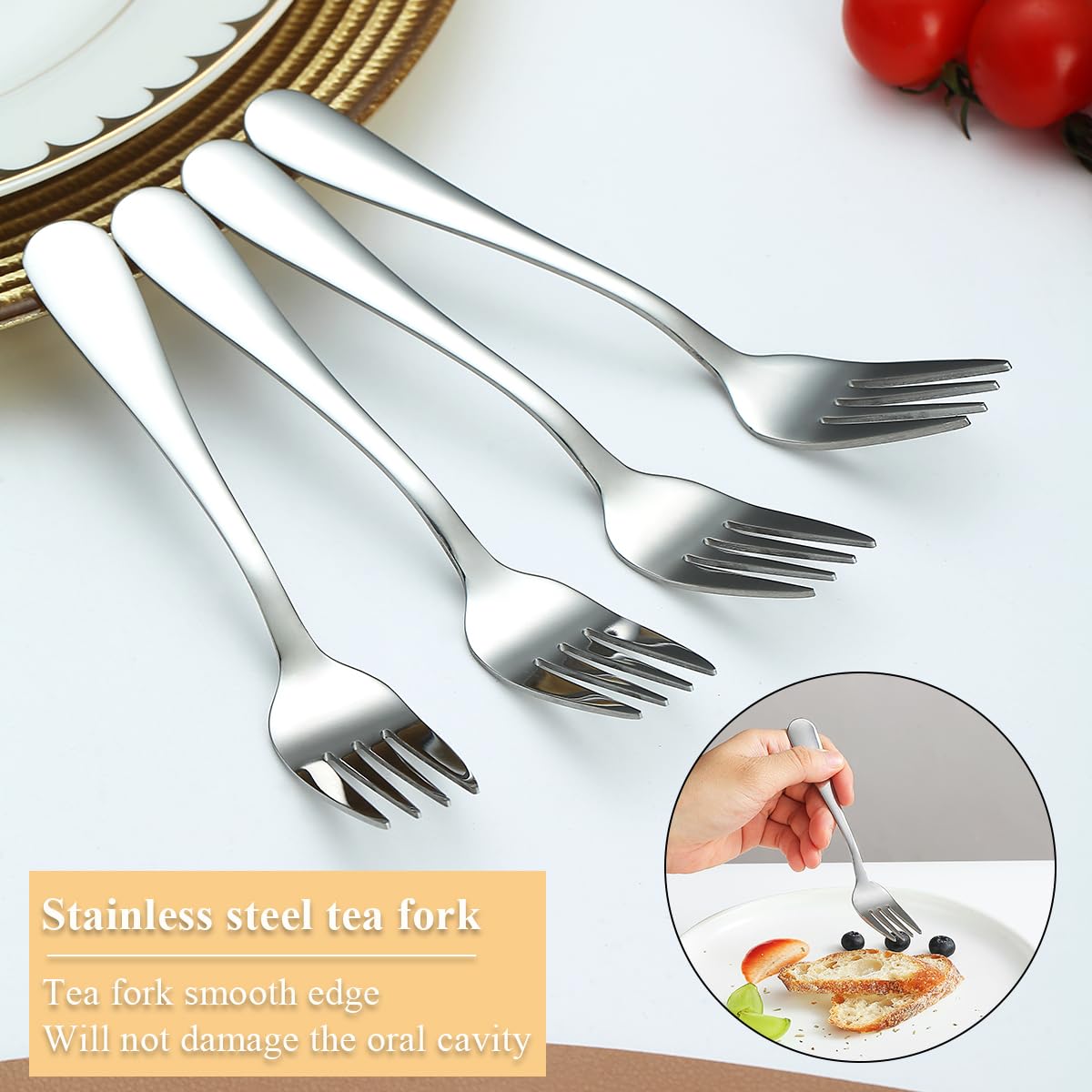 Evanda 12-Pack Stainless Steel Dessert Forks (5.62