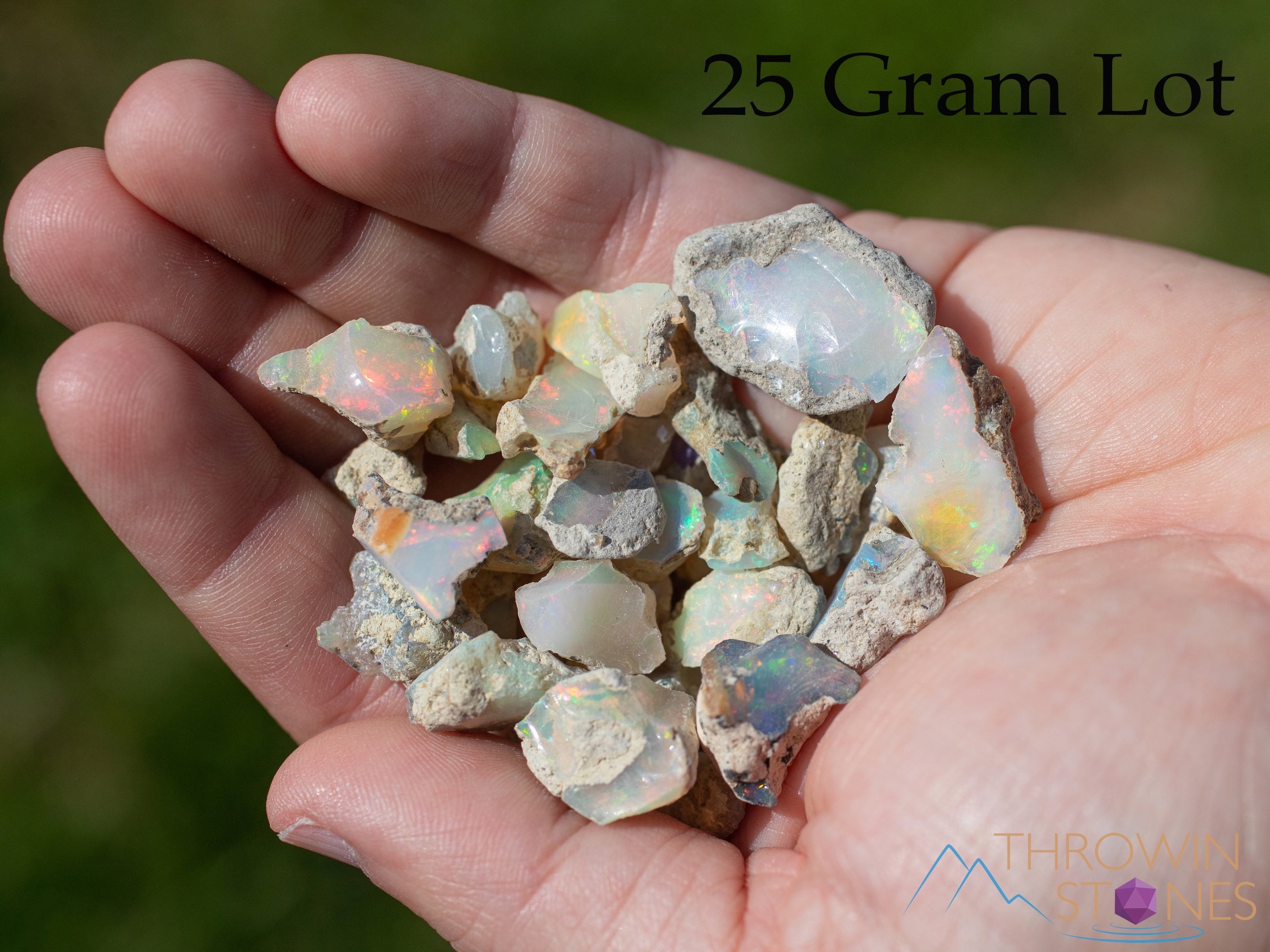 Natural Raw Opal Crystals - A Grade Small Bulk Rough Welo Opal Lot (E0088) for Jewelry Making, Crystal Healing & Mineral Collection