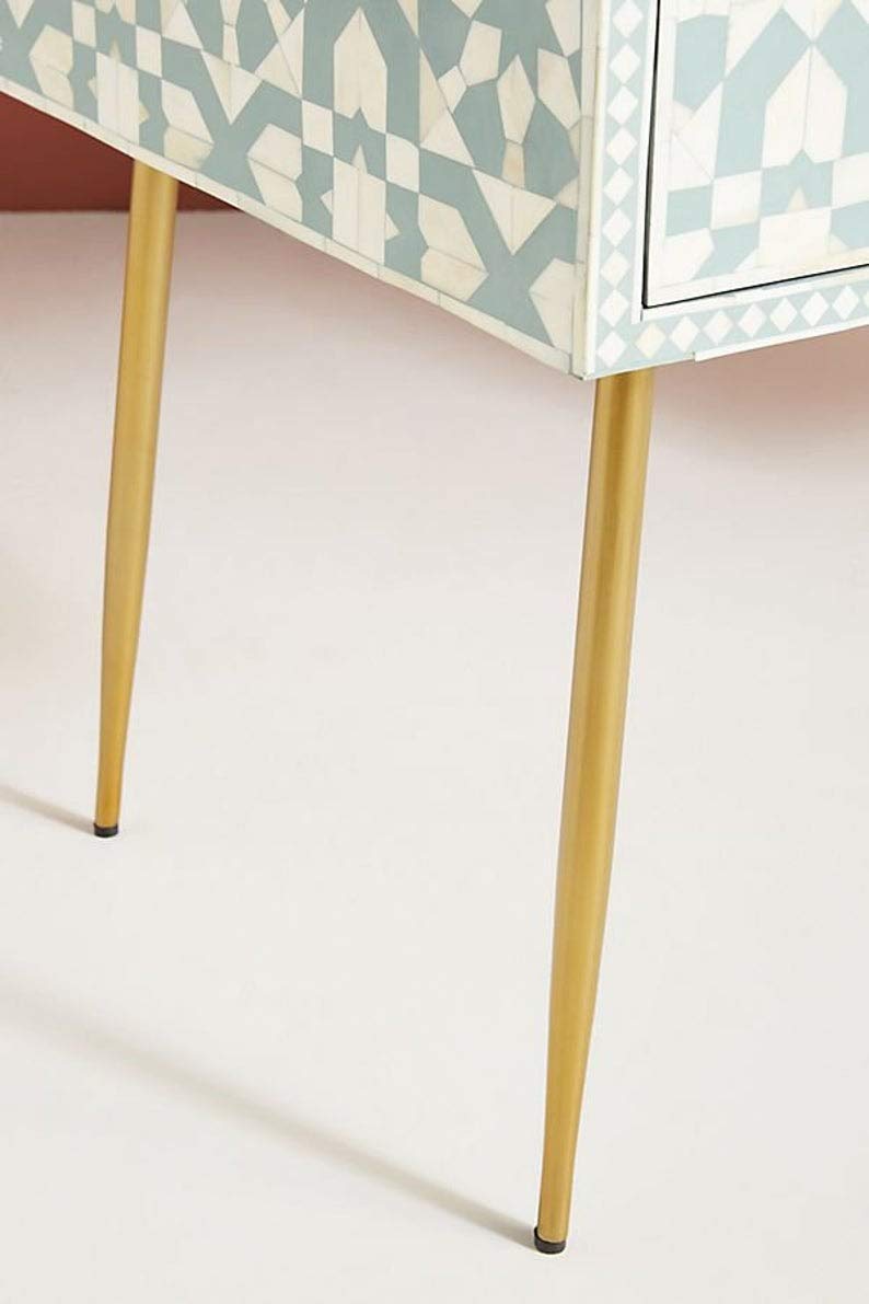 Handcrafted Antique Bone Inlay Console Table - Light Green Modern Wooden Entryway Table with Storage | Elegant Living Room Furniture for Home Decor | Perfect for Hallway, Foyer & Apartment Decor by Fairdeal Handicrafts