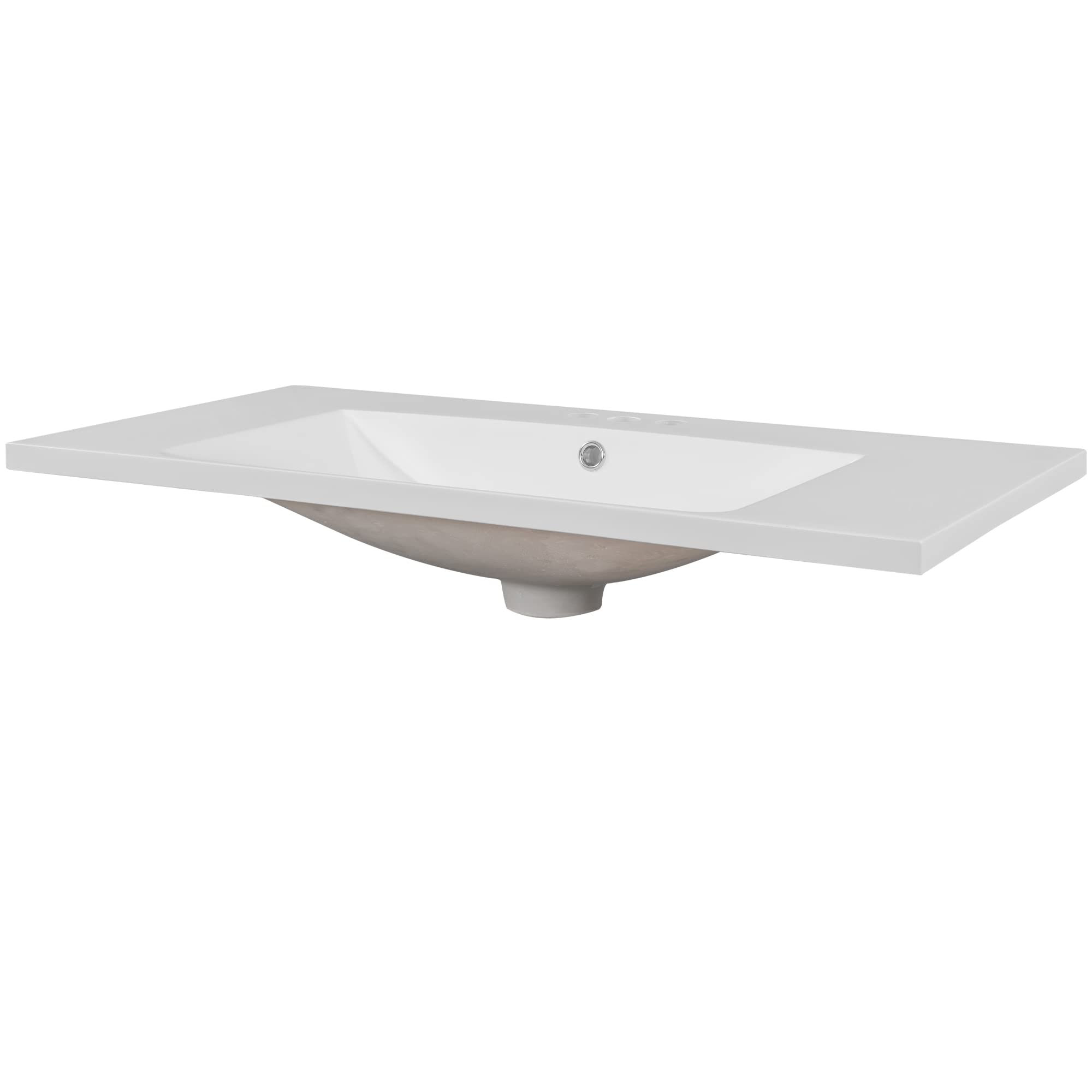 Merax 36 Inch Single Bathroom Vanity Top with White Ceramic Sink - 3 Faucet Holes, White Finish for Modern Bathroom Renovation | Perfect for Small Bathrooms, Powder Rooms & Guest Bath Installations