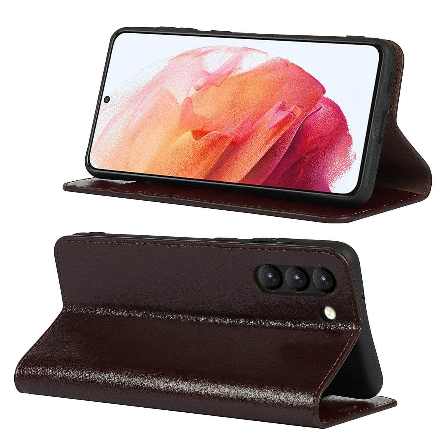 Genuine Leather Flip Case for Samsung Galaxy S22 Plus with Credit Card Holder - Perfect for Daily Use, Travel & Business