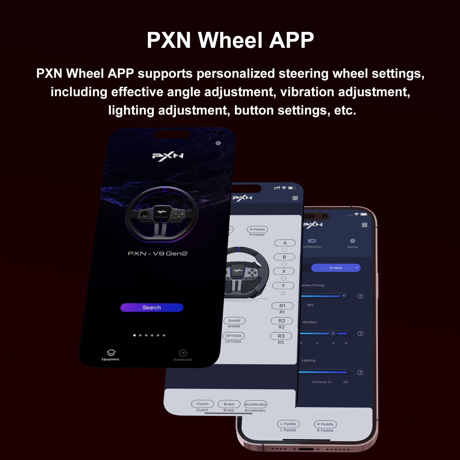 PXN V9 Gen2 Racing Wheel - 270° to 900° Adjustable Steering Wheel with Dual Mode & 3-in-1 Pedals + Shifter Bundle - Compatible with PC, PS4, PS3, Xbox One, Xbox Series X/S - Perfect for Racing Simulation Games & Professional Driving Training