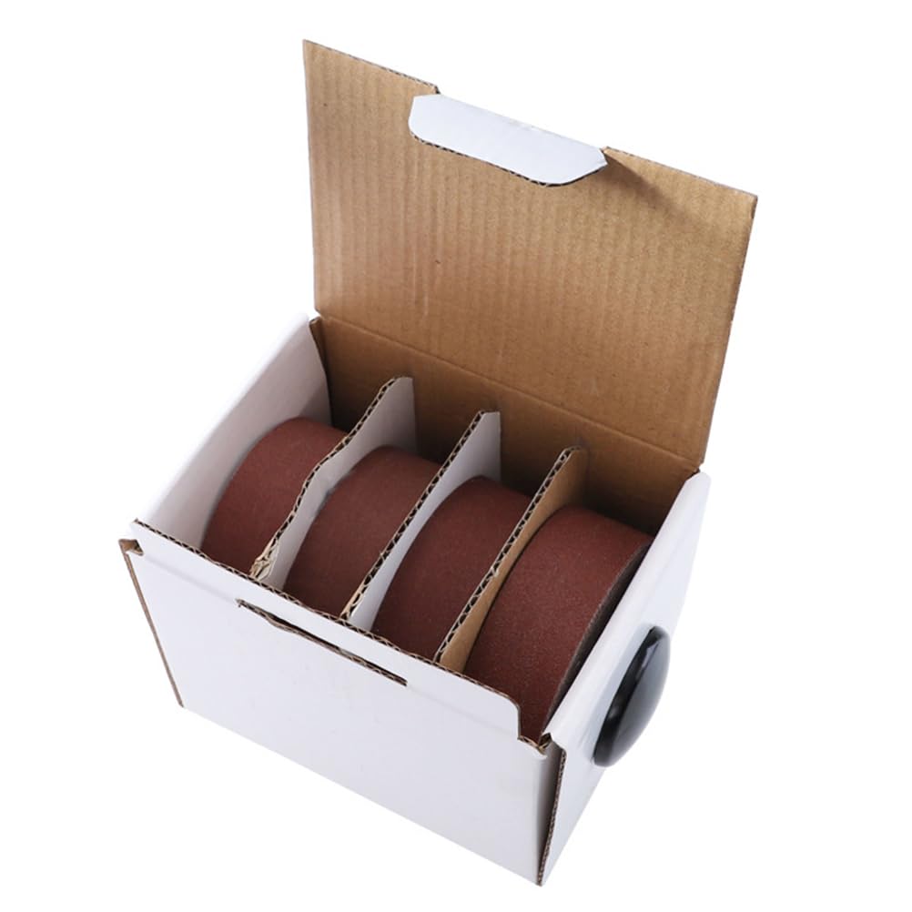 iplusmile Emery Cloth Roll - 4 Grits Abrasive Sandpaper Rolls for Woodworking, Automotive, Metal & Furniture Polishing - Perfect for DIY Projects, Home Repair & Professional Grinding Tasks