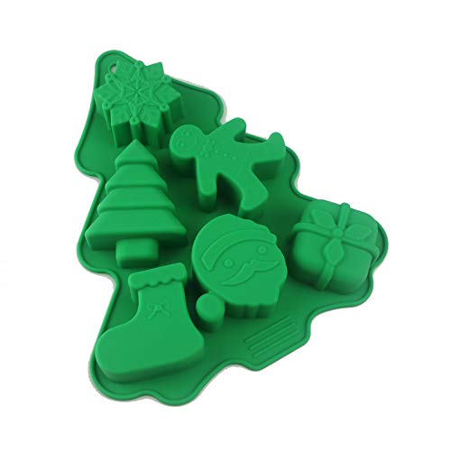 2-Pack Christmas Tree Silicone Baking Molds - 6 Cavity Holiday Cookie, Candy & Chocolate Molds for Festive Baking - Perfect for Christmas Cookies, DIY Gifts & Holiday Dessert Decorating