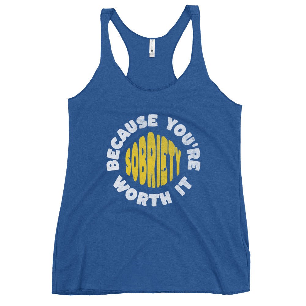 Empowering Sobriety Racerback Tank Top - Motivational Fitness & Workout Apparel for Women - Perfect for Yoga, Running & Gym