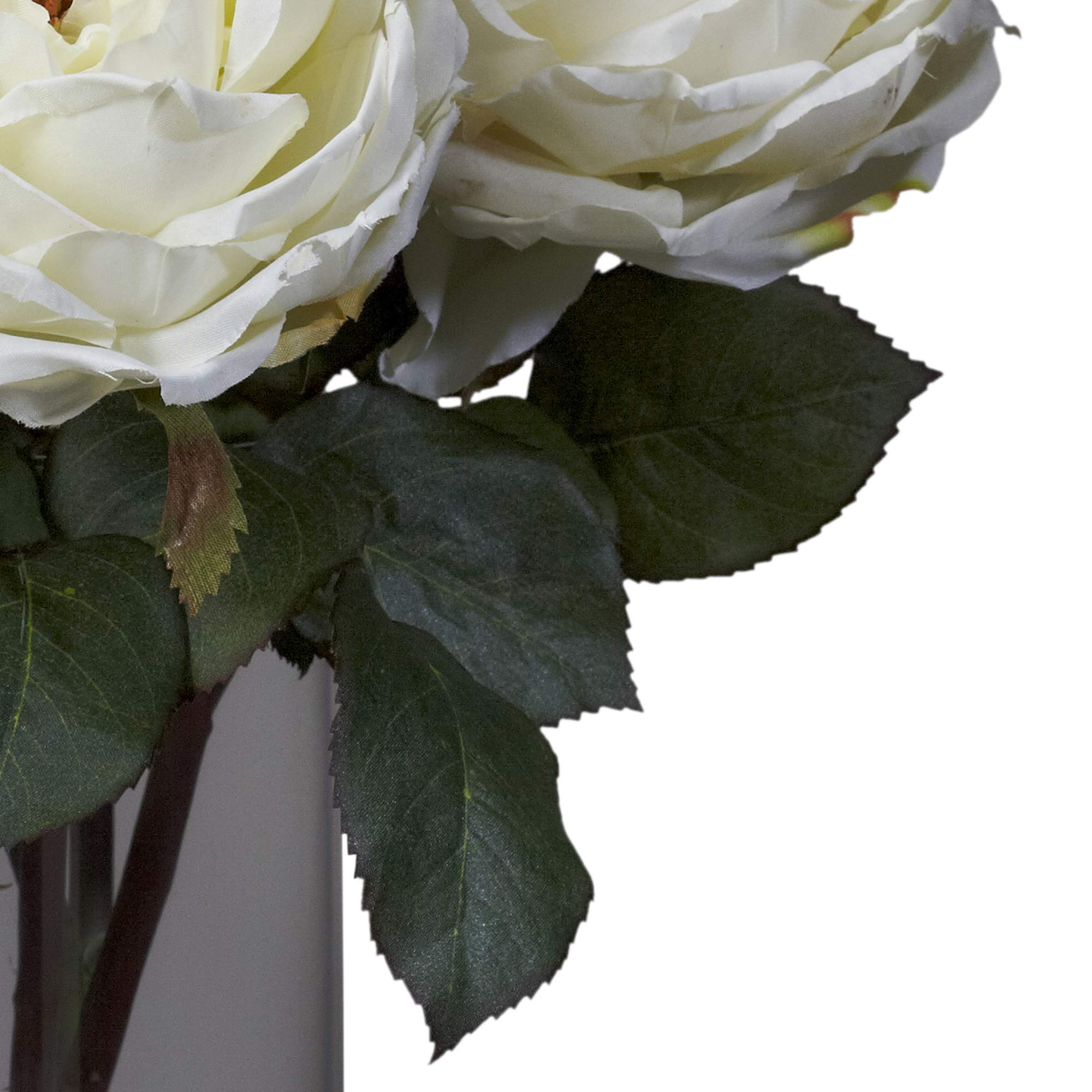 Nearly Natural Realistic Silk Rose Flower Arrangement in Cylinder Vase - Elegant Home Decor for Living Room, Wedding Centerpiece & Office Desk