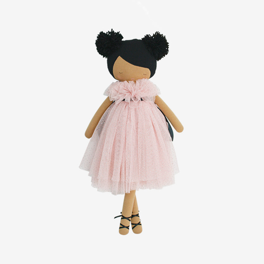 Alimrose Valentina Pom Pom Doll - Sparkle Pink Plush Toy for Kids, Girls & Collectors | Perfect for Birthday Gifts, Room Decor & Cute Home Accessories