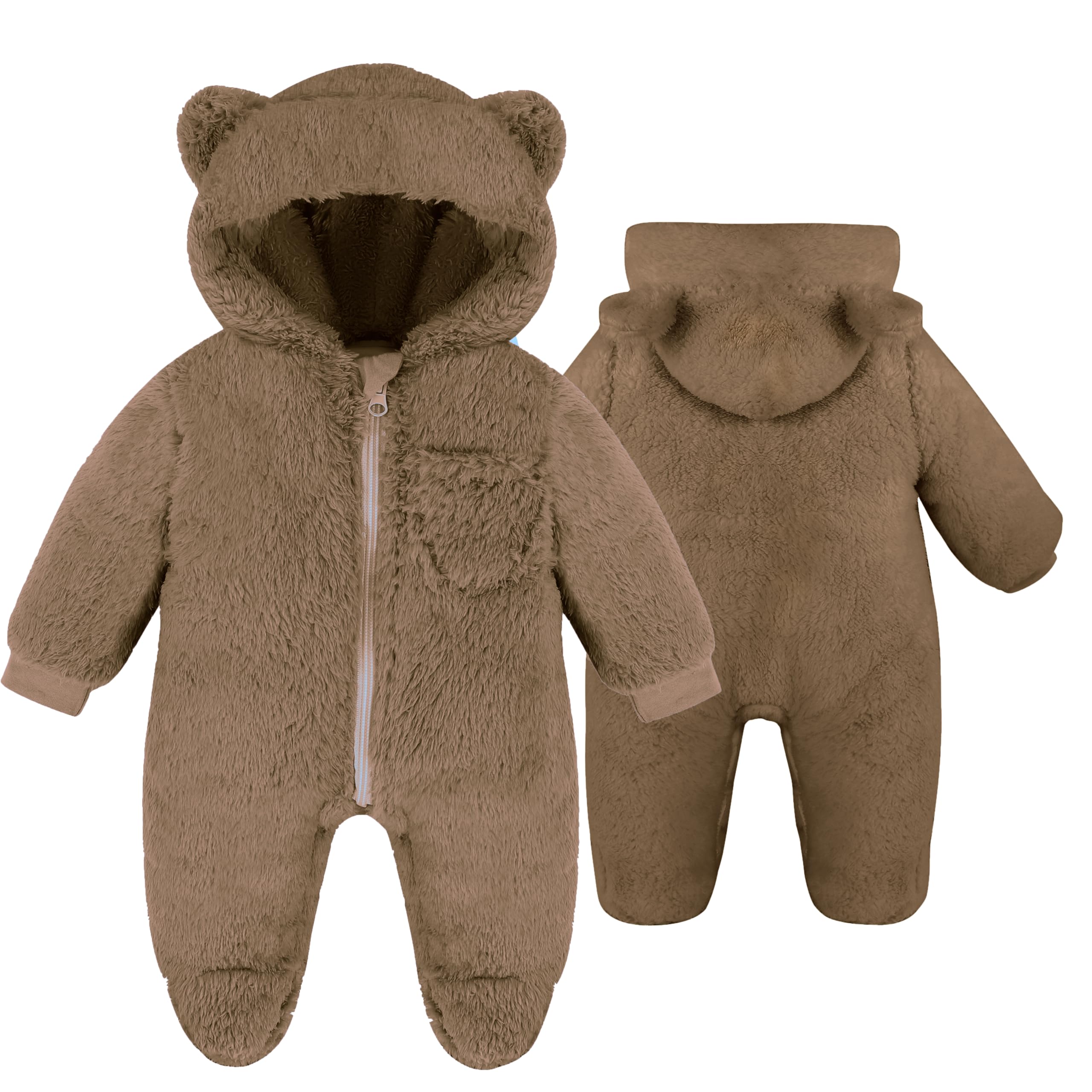 YMYDYFC Baby Snowsuits for Girls & Boys - Newborn Winter Bear Romper Jumpsuit 0-9 Months | Warm Infant Outerwear for Cold Weather & Outdoor Play