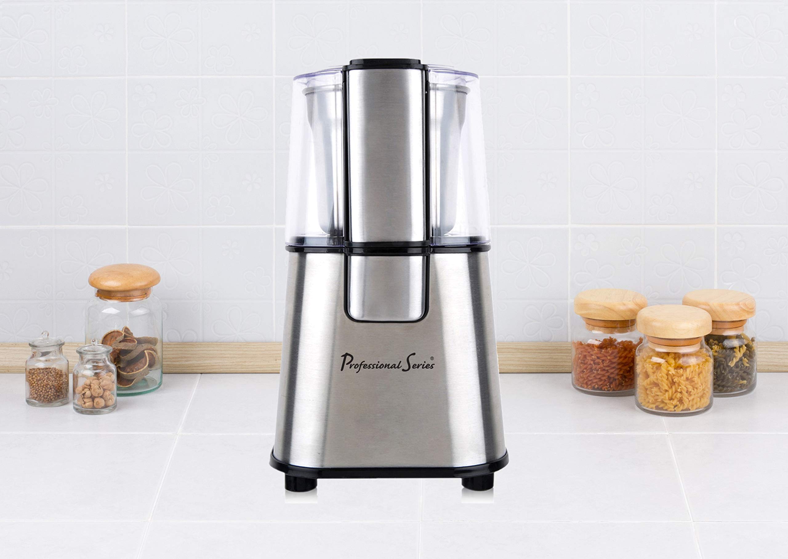 Continental Electric PS-CG008 Professional Coffee & Spice Grinder - 12 Teaspoon Capacity, Stainless Steel Blades - Perfect for Home Kitchens, Coffee Shops & Baking Enthusiasts